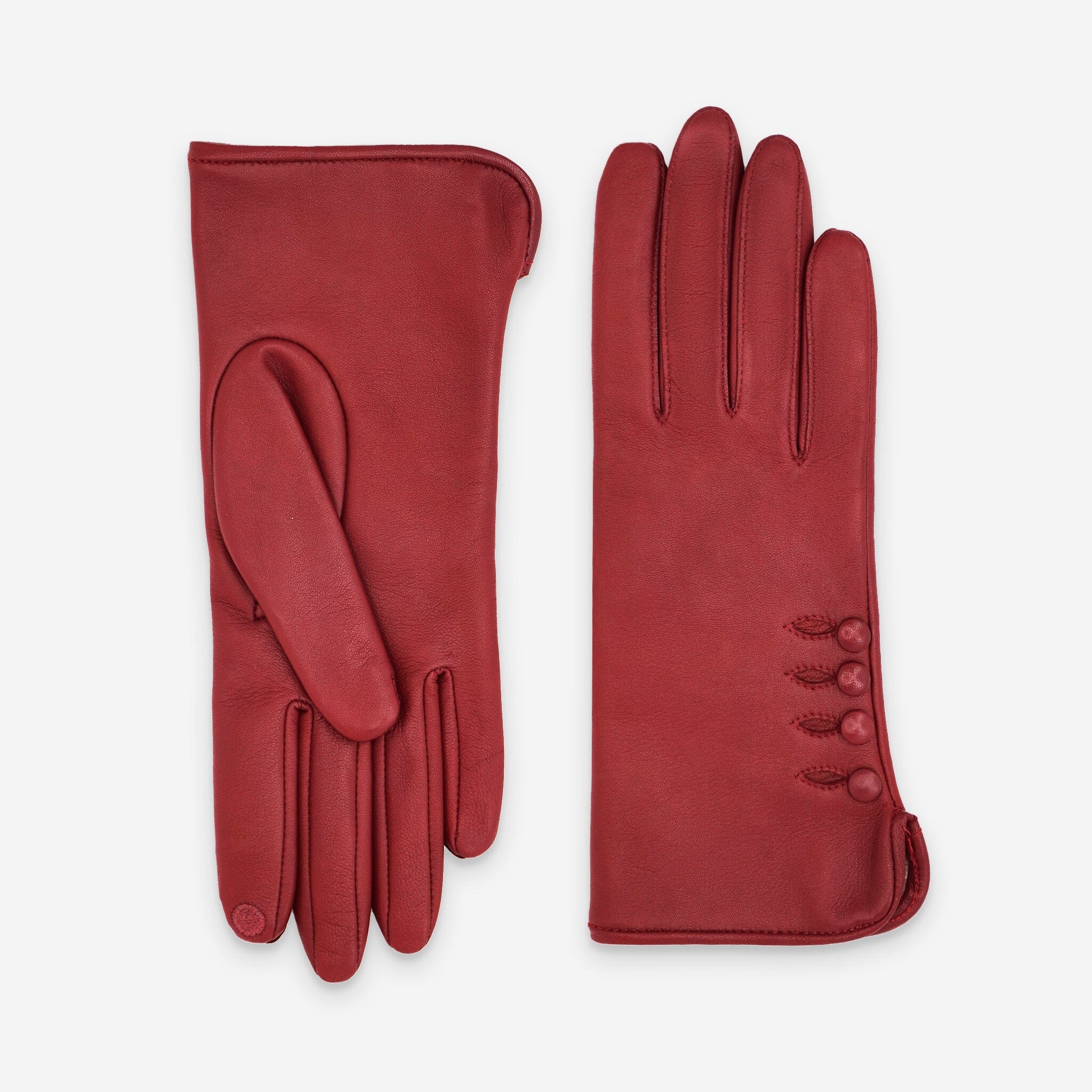 Gants cuir agneau-100% soie-21153ST Gants cuir femme prestige Glove Story Rouge 6.5