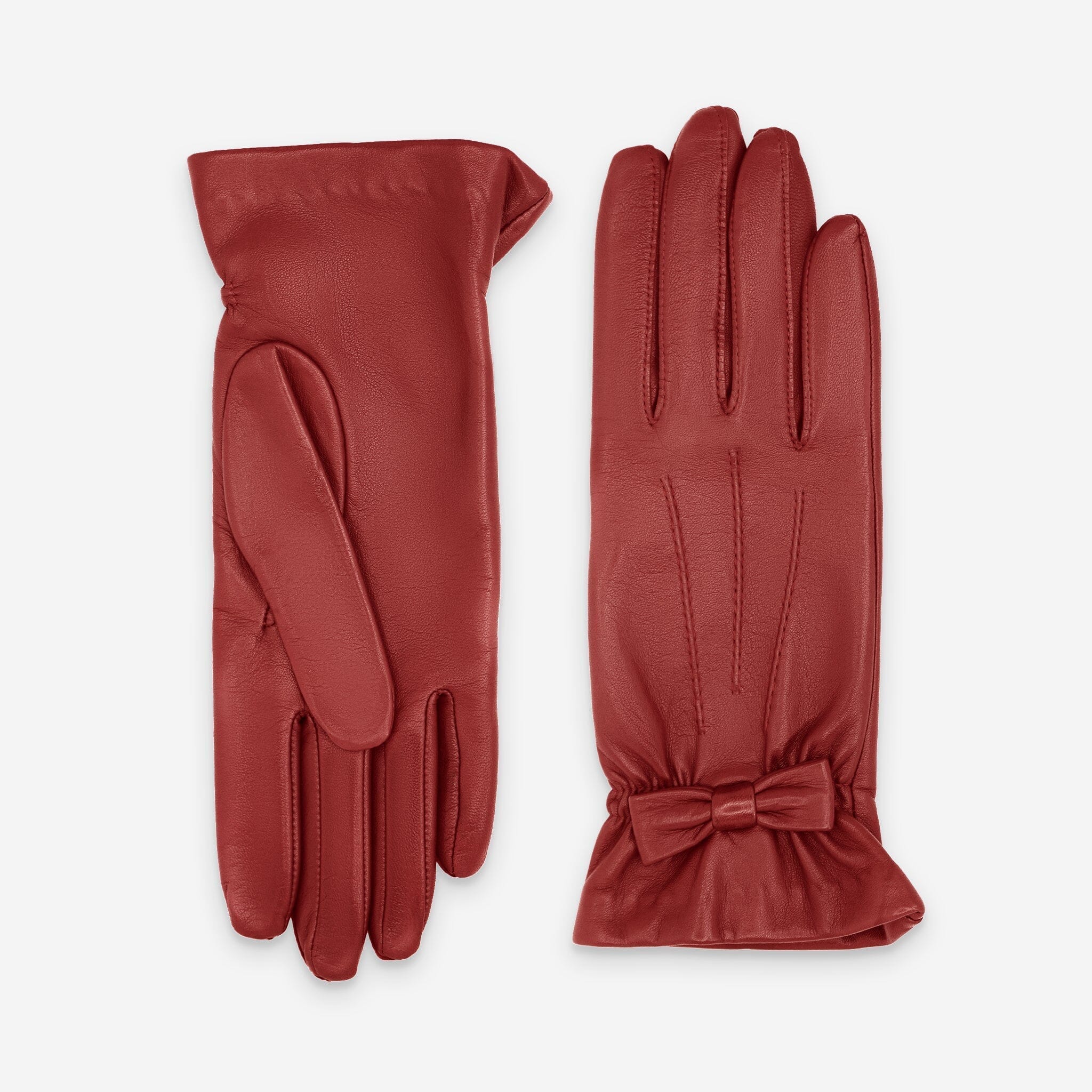 Gants cuir agneau-100% soie-21349SN Gants cuir femme prestige Glove Story Rouge 6