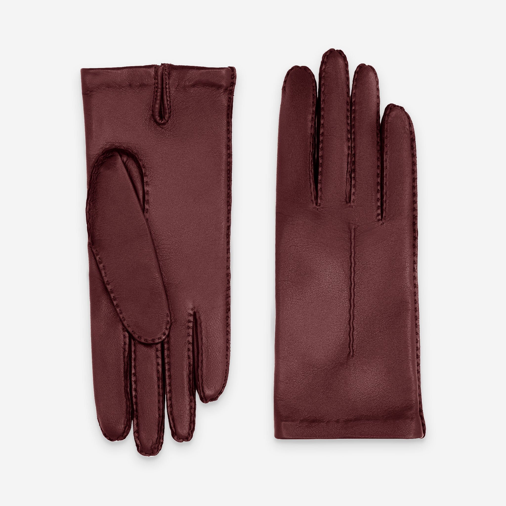 Gants cuir agneau-100% soie-21590SN Gants cuir femme prestige Glove Story Bordeaux 6.5