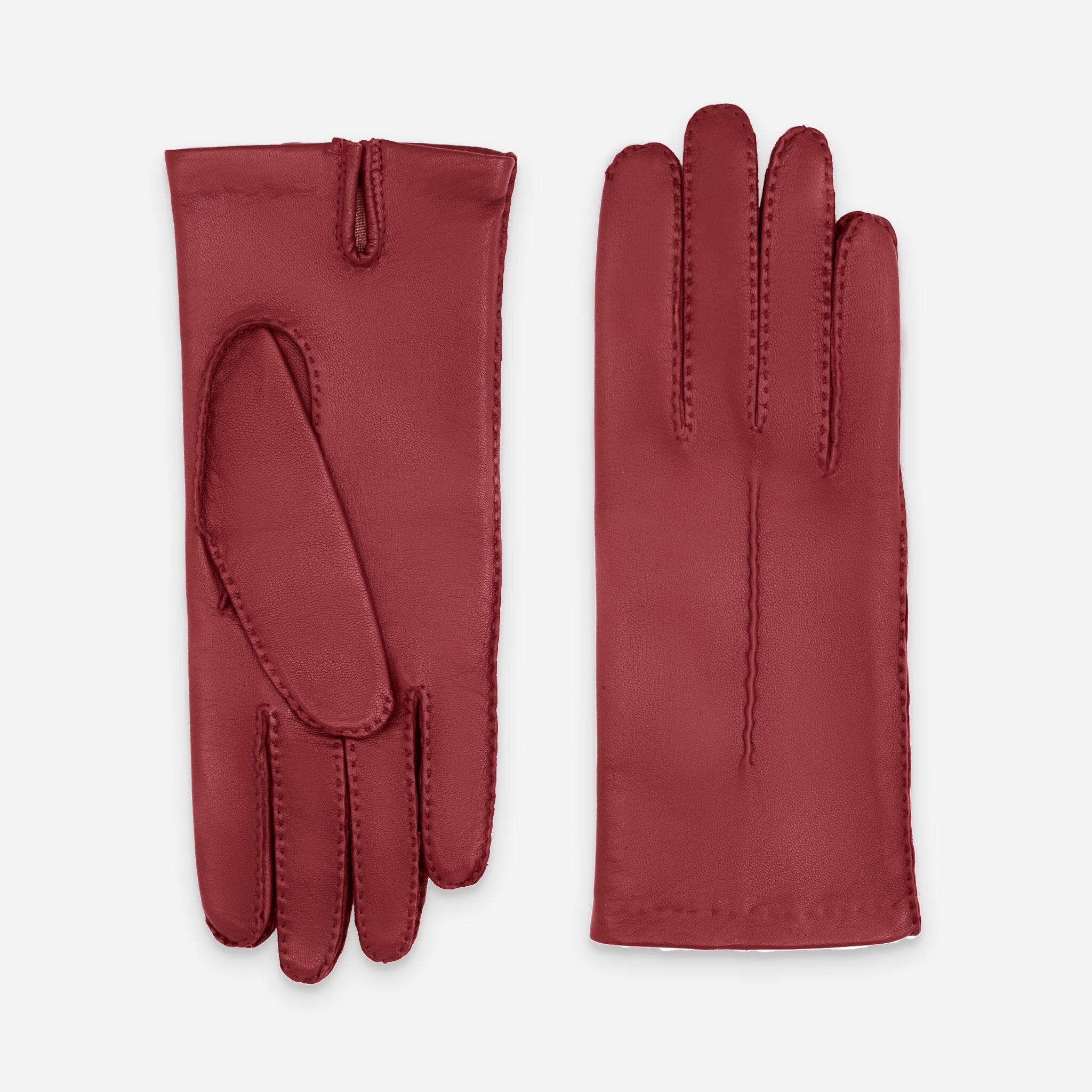 Gants cuir agneau-100% soie-21590SN Gants cuir femme prestige Glove Story Rouge 6.5