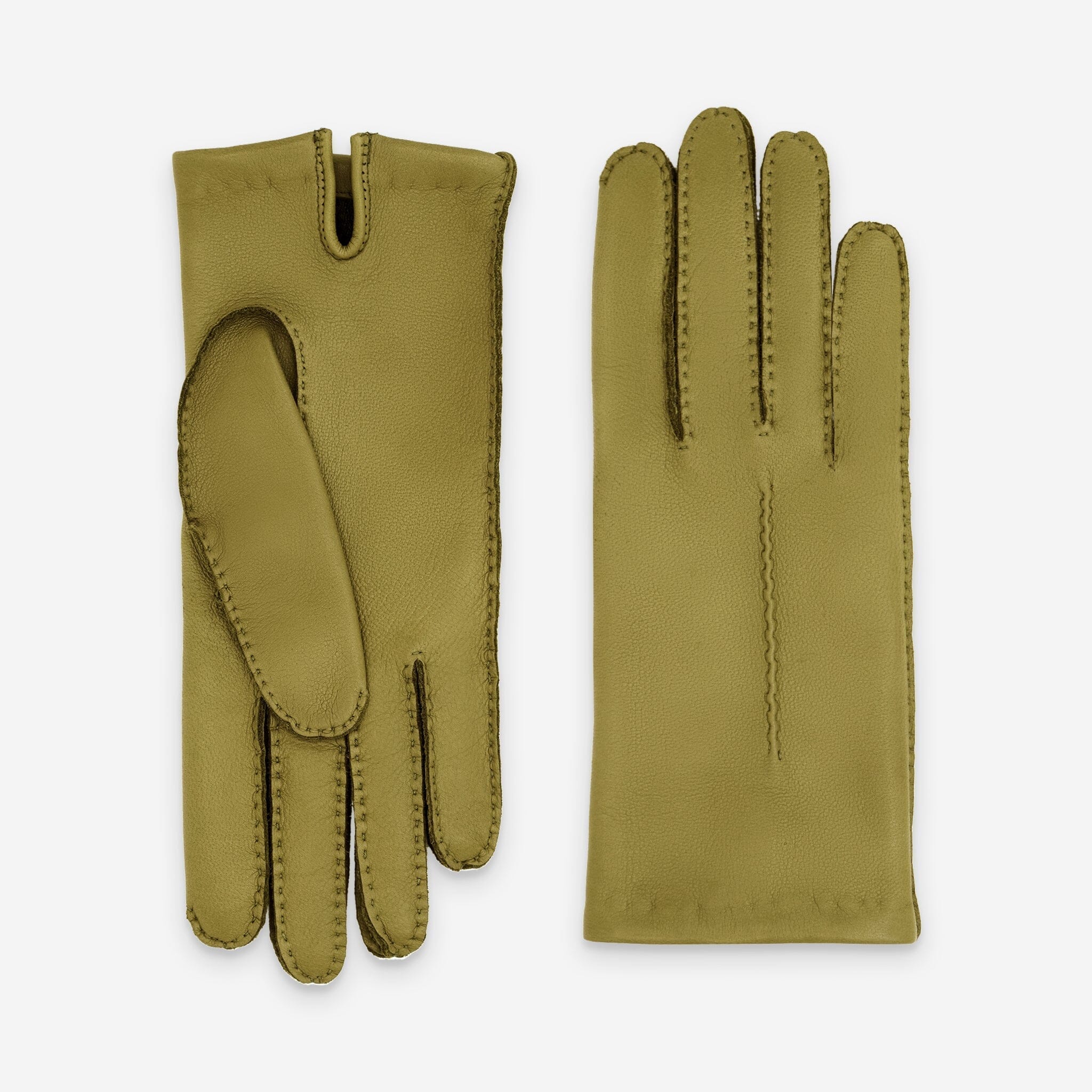 Gants cuir agneau-100% soie-21590SN Gants cuir femme prestige Glove Story Vert 6.5