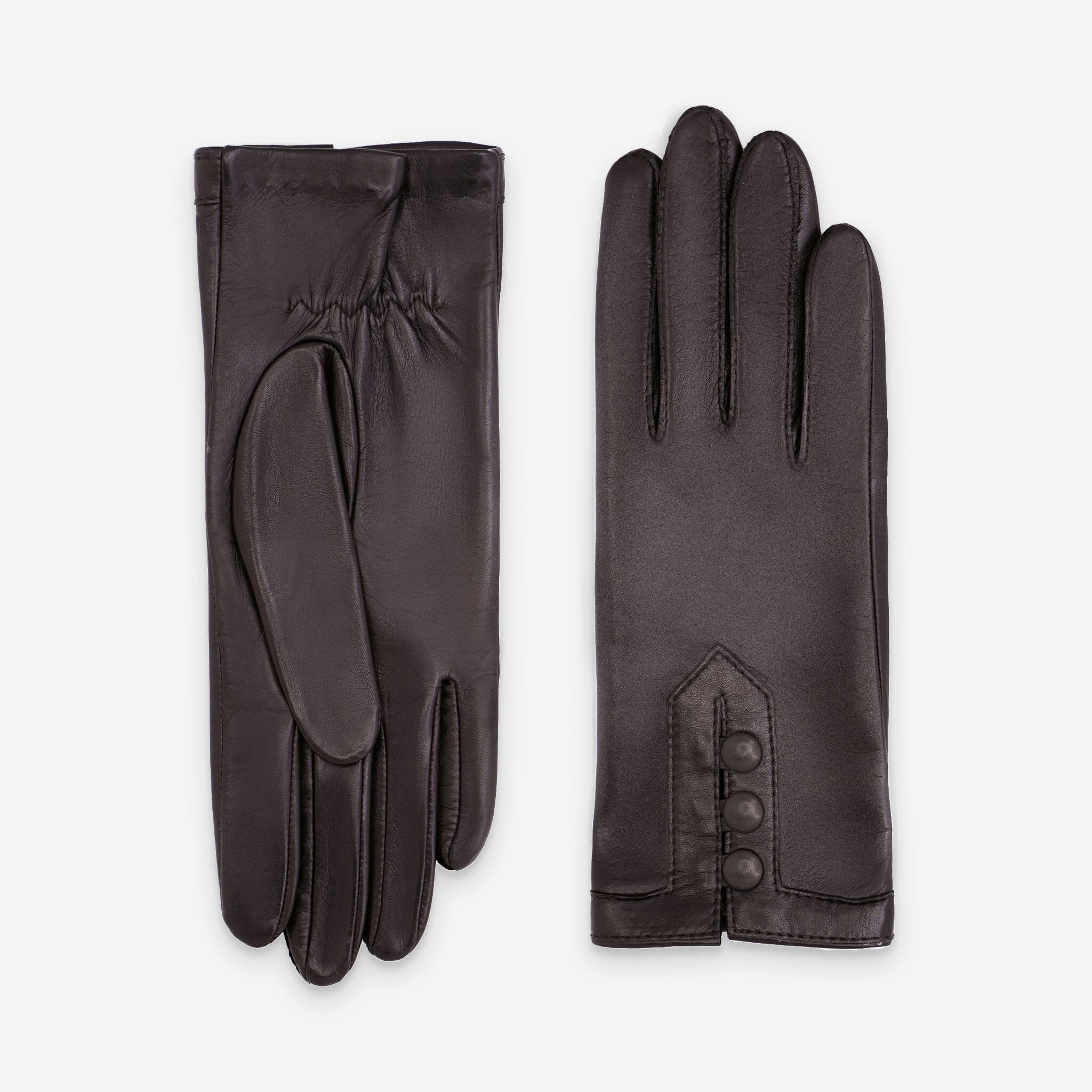 Gants cuir agneau-100% soie-21592SN Gants cuir femme prestige Glove Story Choco 6.5