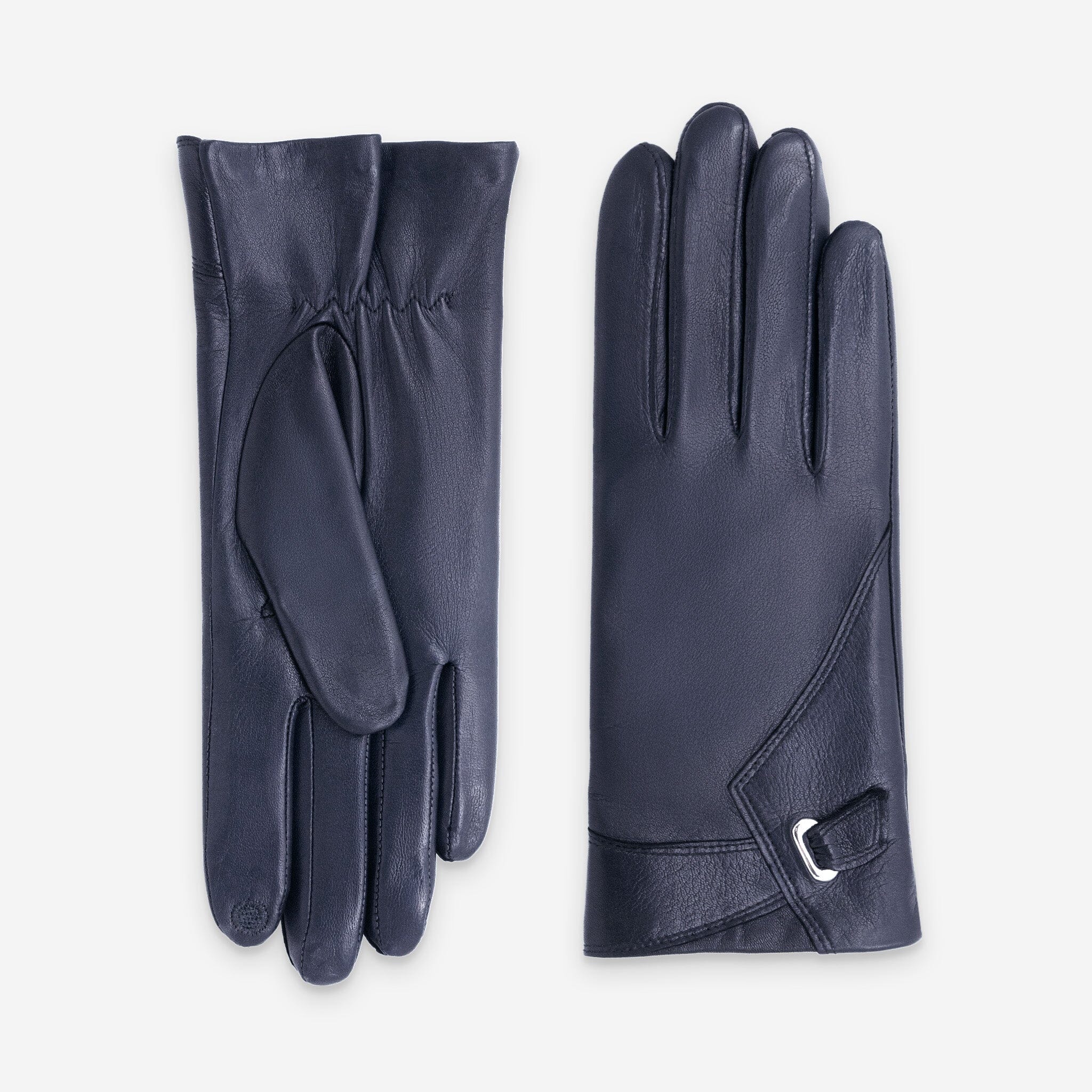Gants cuir agneau-100% soie-21617SN Gants cuir femme prestige Glove Story Deep Blue 6.5