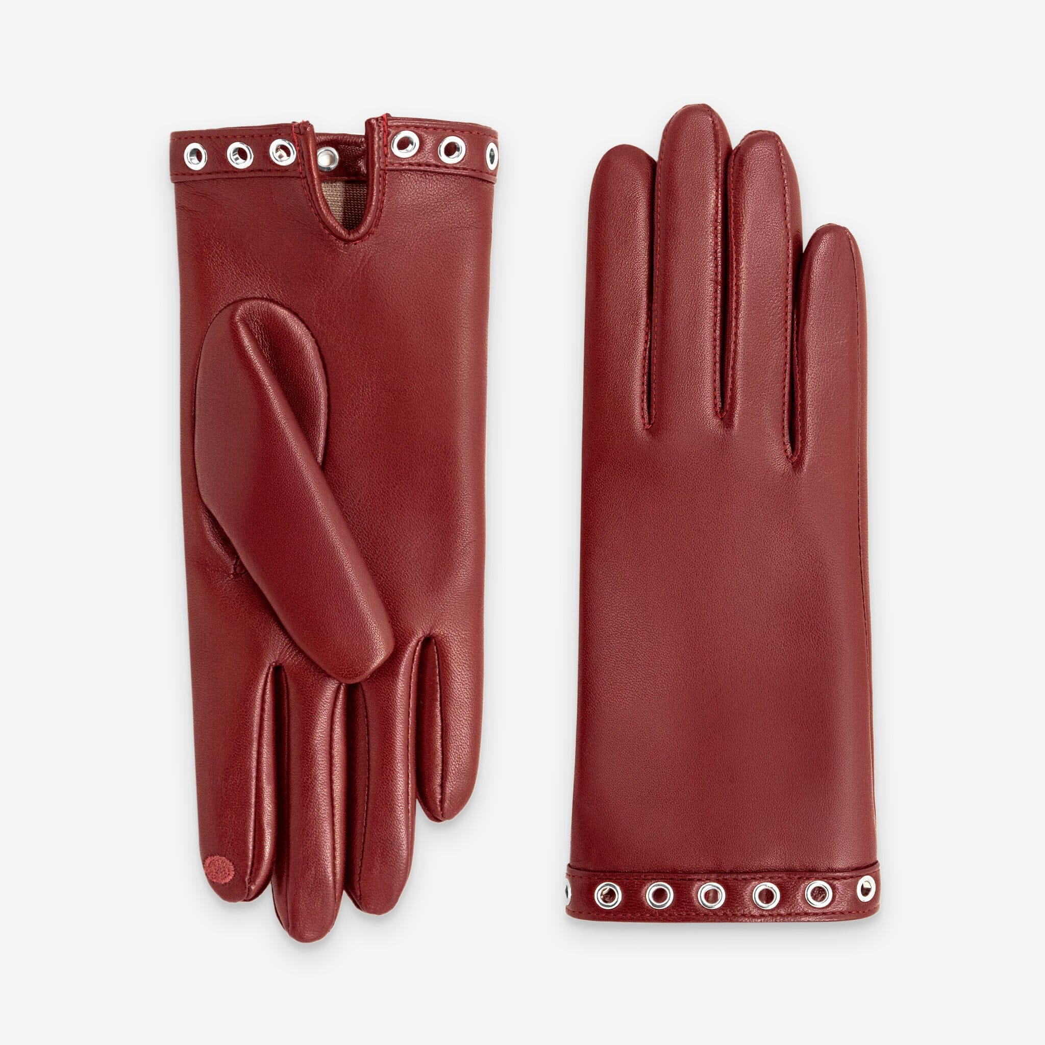Gants cuir agneau-100% soie-21620SN Gants cuir femme prestige Glove Story Rouge 6.5