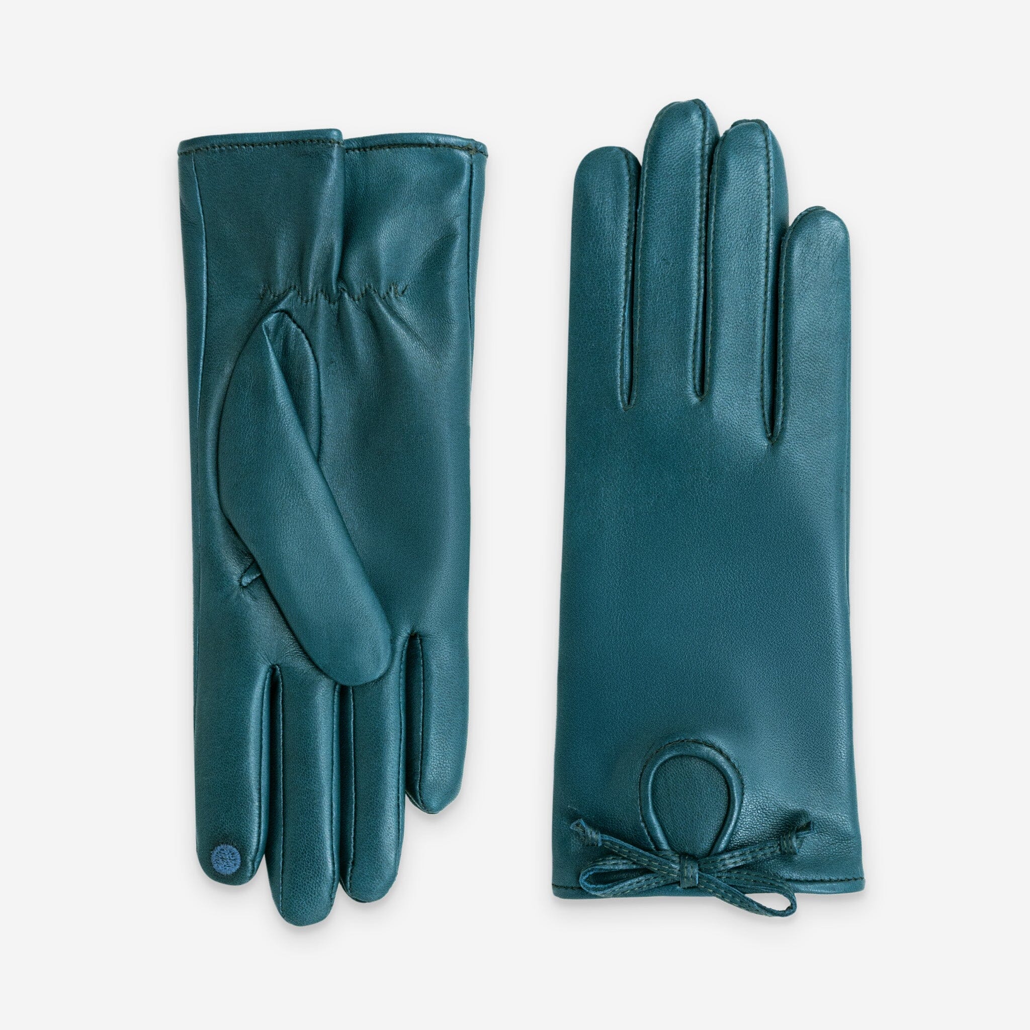 Gants cuir agneau-100% soie-21621SN Gants cuir femme prestige Glove Story Crystal Teal 6.5