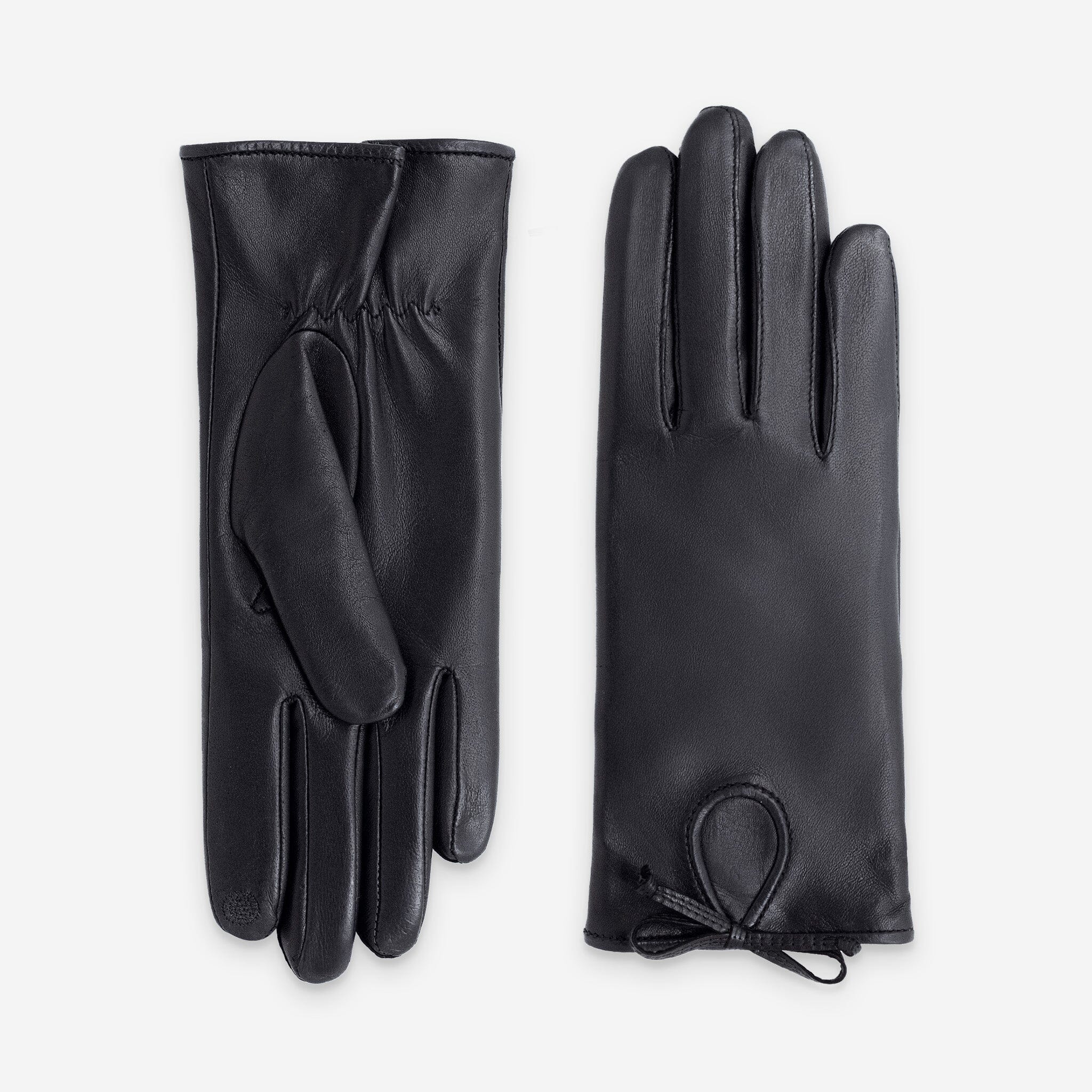 Gants cuir agneau-100% soie-21621SN Gants cuir femme prestige Glove Story Noir 6.5