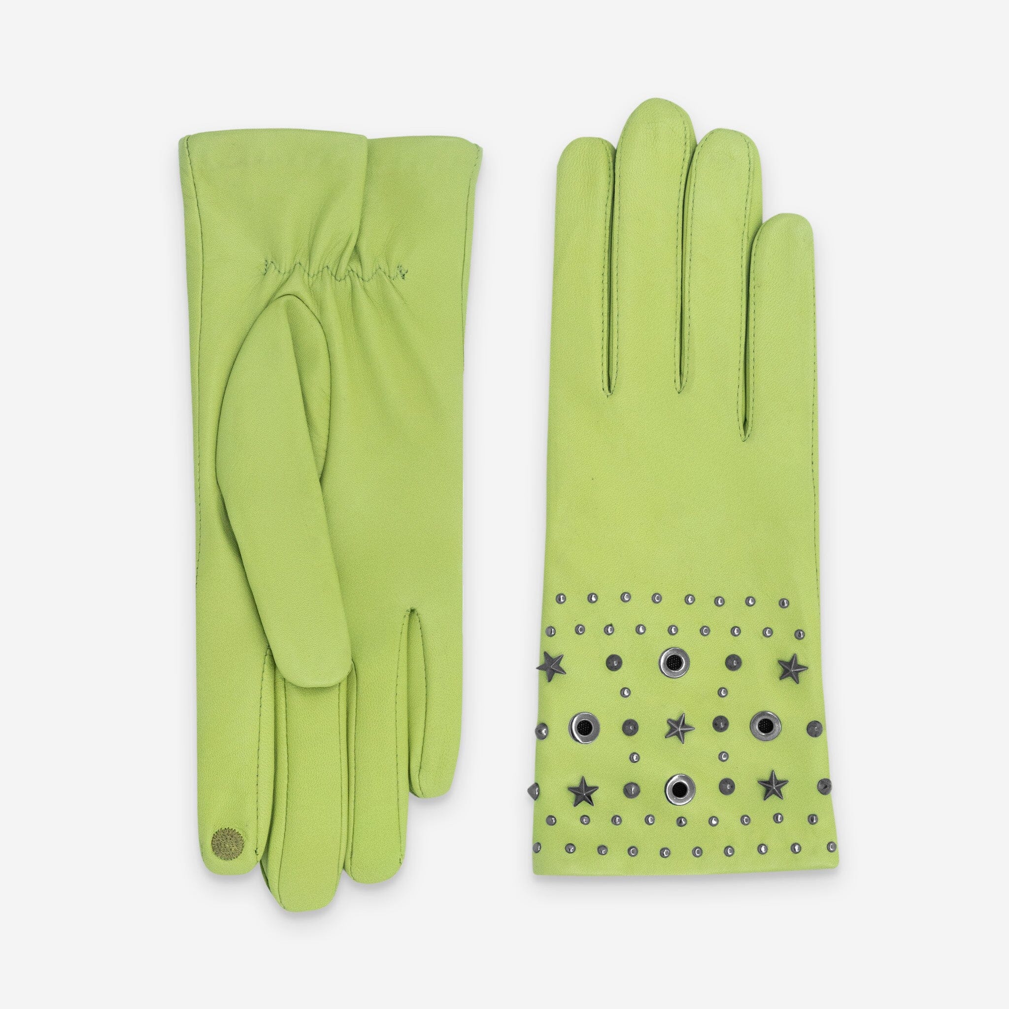 Gants cuir agneau-100% soie-21640SN Gants cuir femme prestige Glove Story Lime 6.5