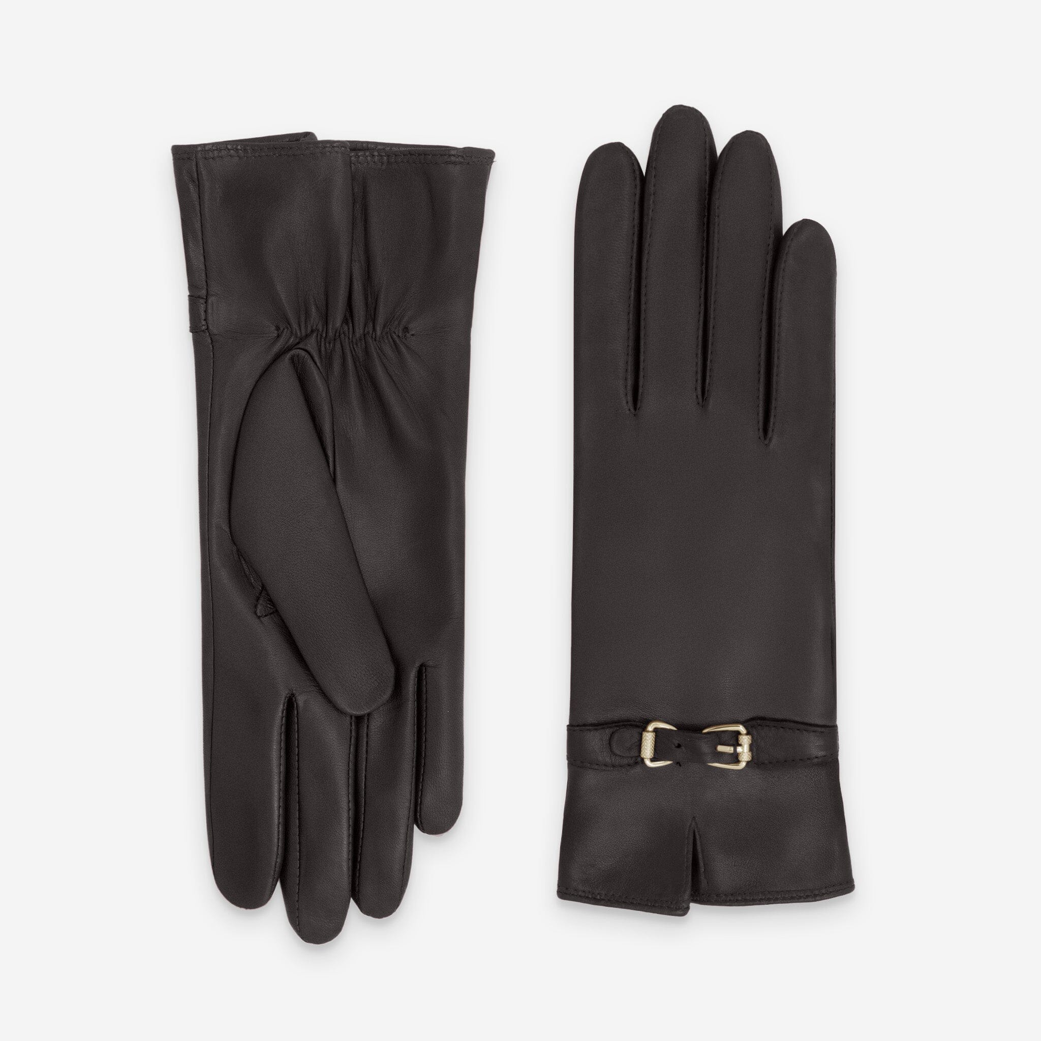 Gants cuir agneau-100% soie-21641SN Gants cuir femme prestige Glove Story Choco 6.5