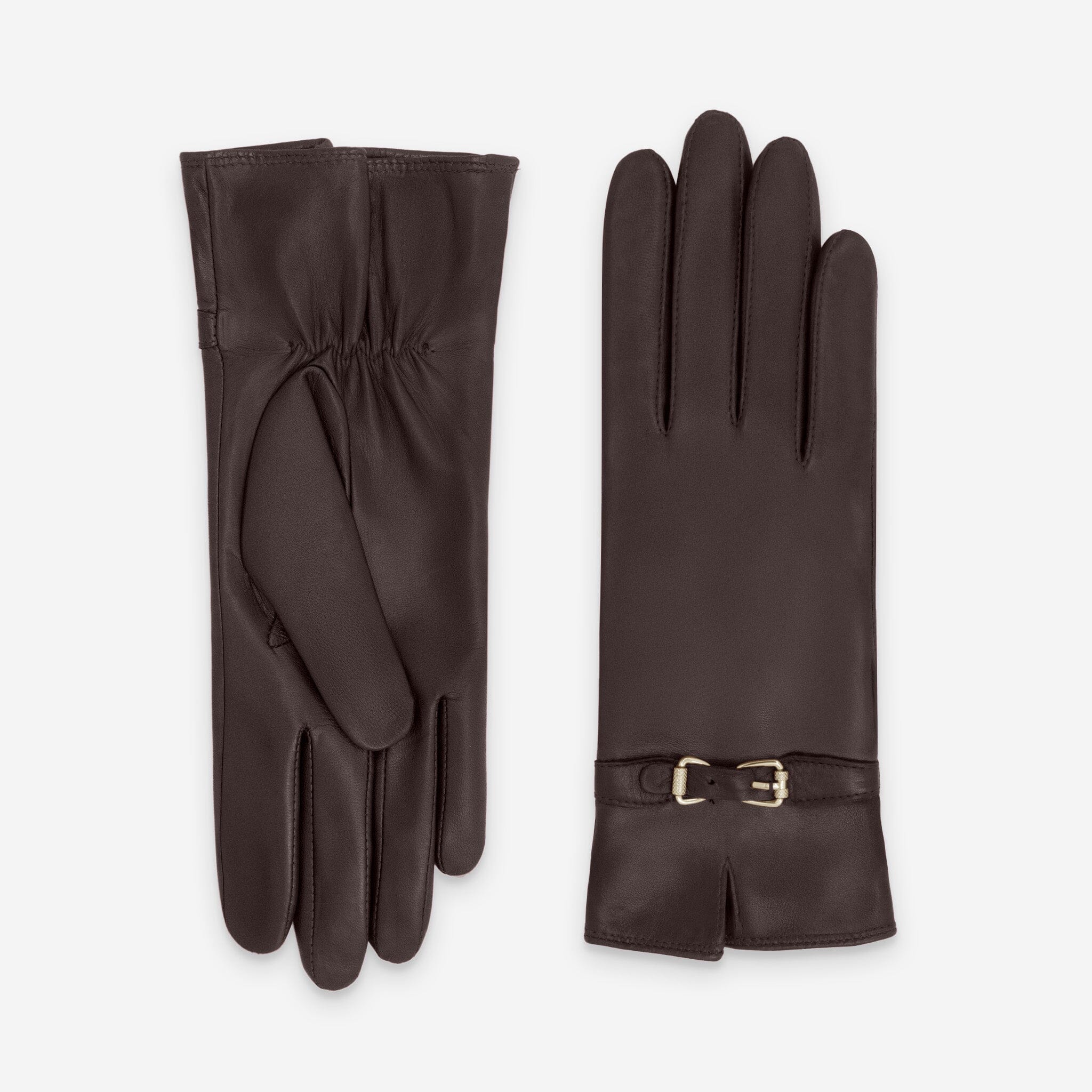 Gants cuir agneau-100% soie-21641SN Gants cuir femme prestige Glove Story Cognac 6.5