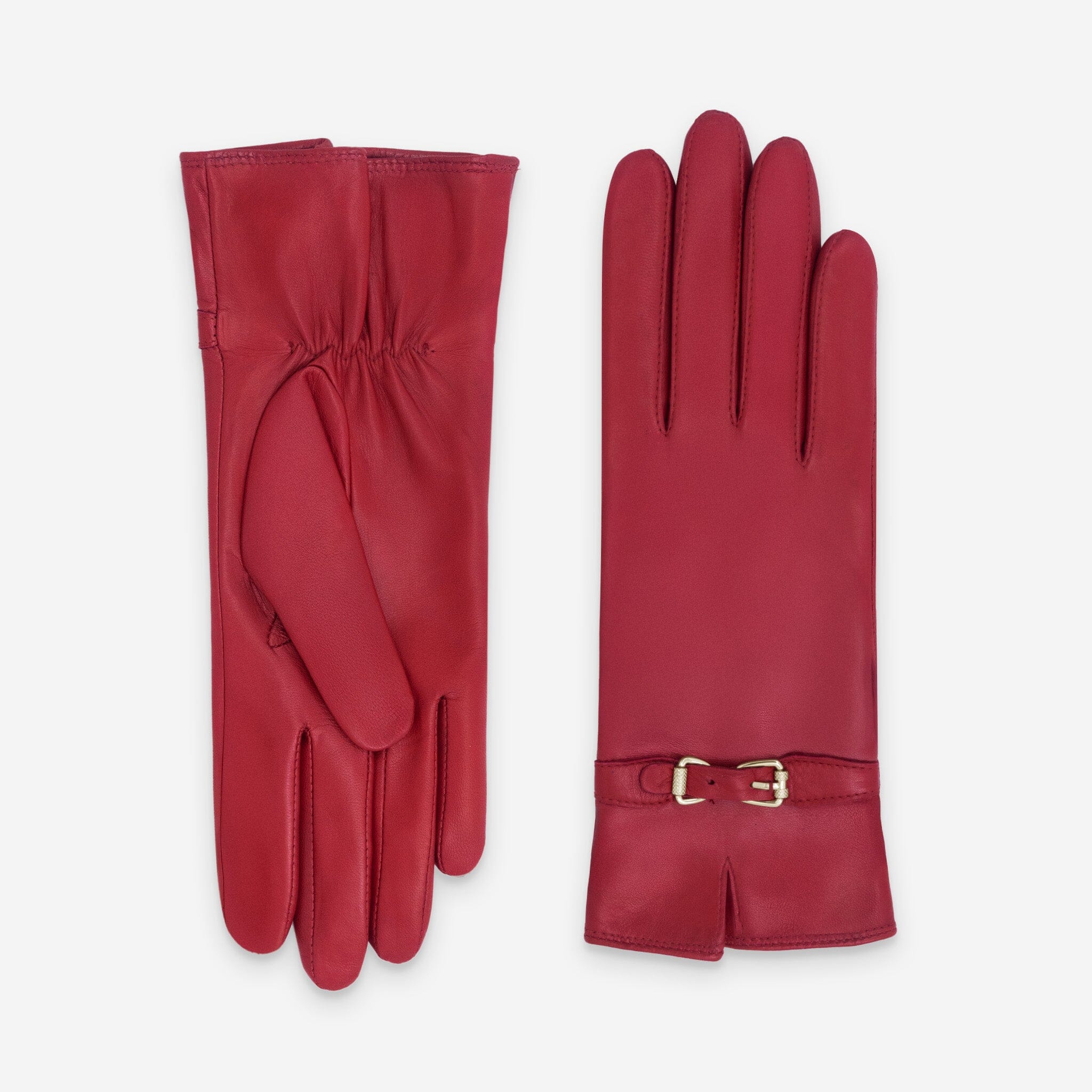 Gants cuir agneau-100% soie-21641SN Gants cuir femme prestige Glove Story Flame Scarlet 6.5