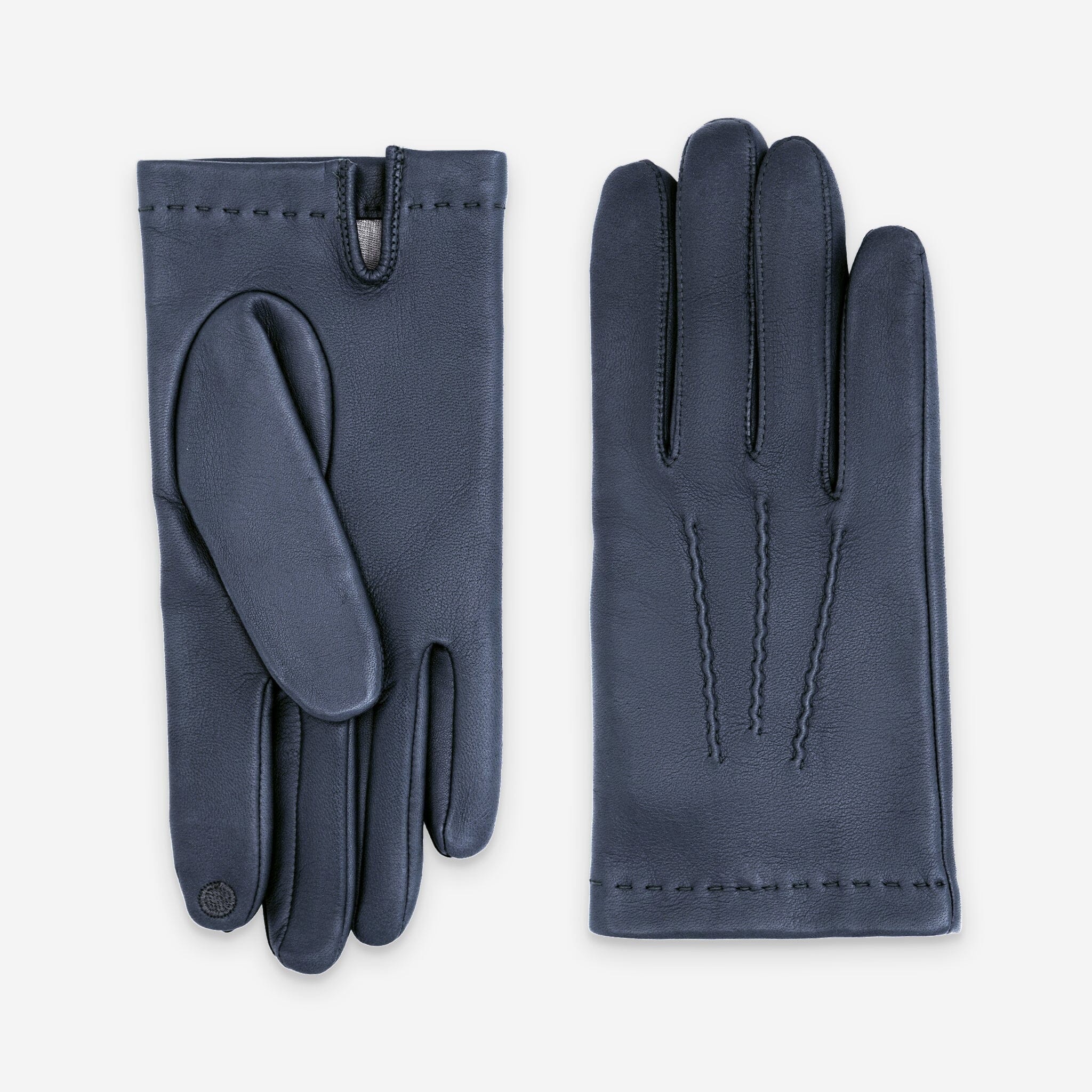 Gants cuir agneau-100% soie-22027ST Gants cuir homme prestige Glove Story Aluminium 7