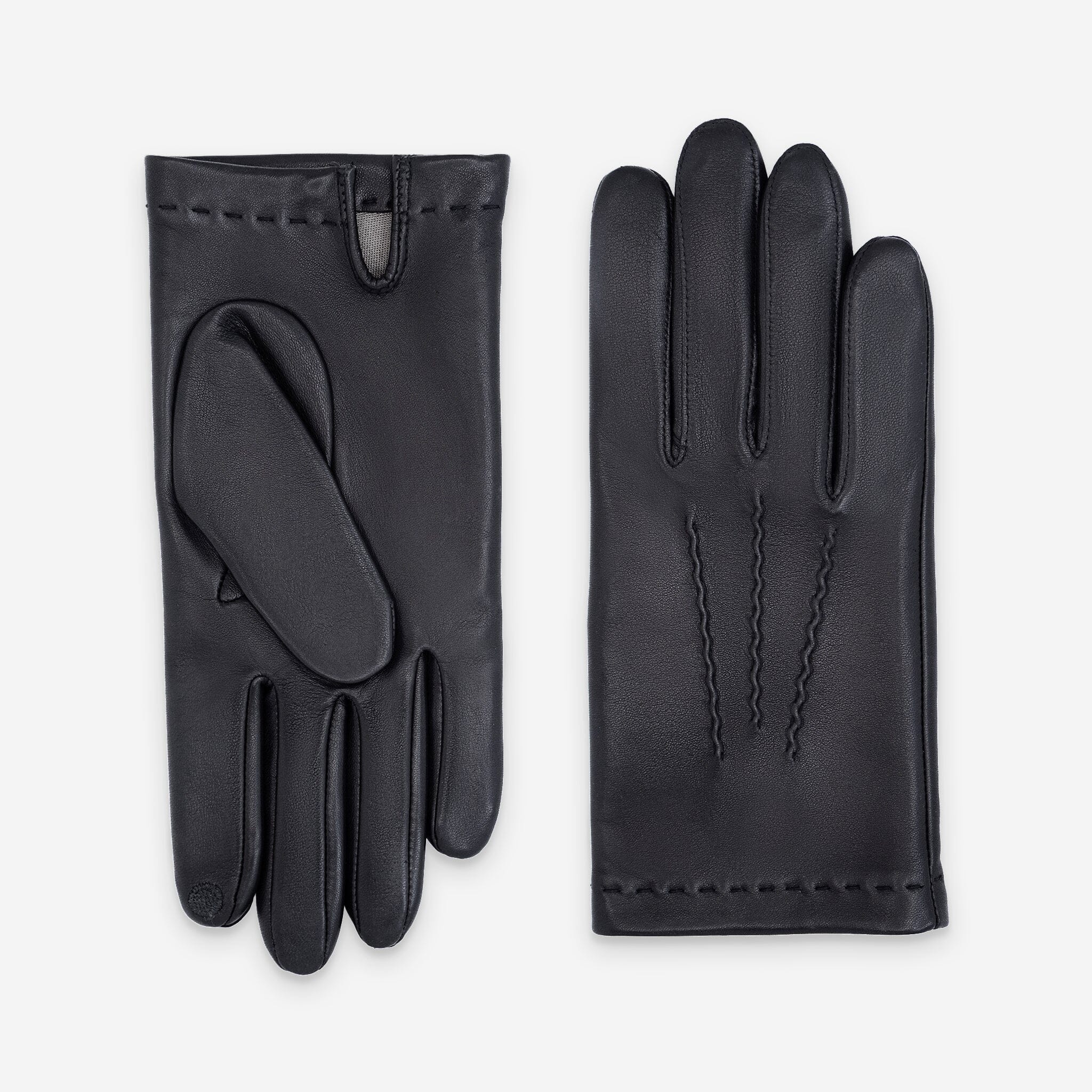 Gants cuir agneau-100% soie-22027ST Gants cuir homme prestige Glove Story Noir 7