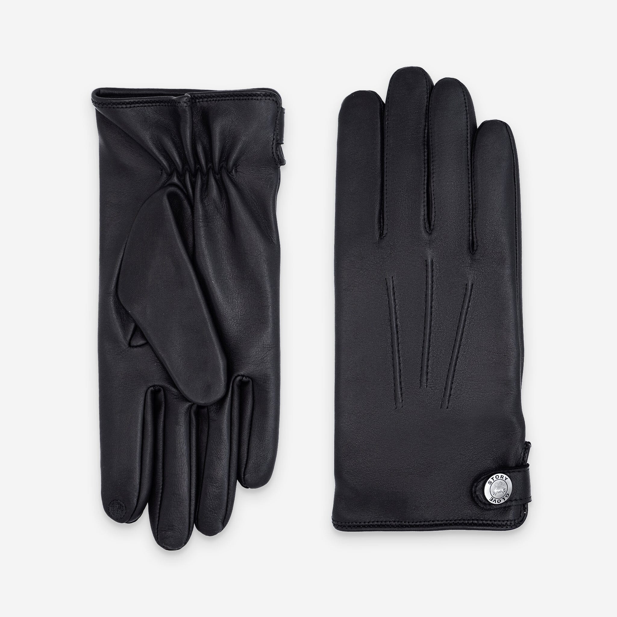 Gants cuir agneau-100% soie-22050ST Gants cuir homme prestige Glove Story Noir 7.5