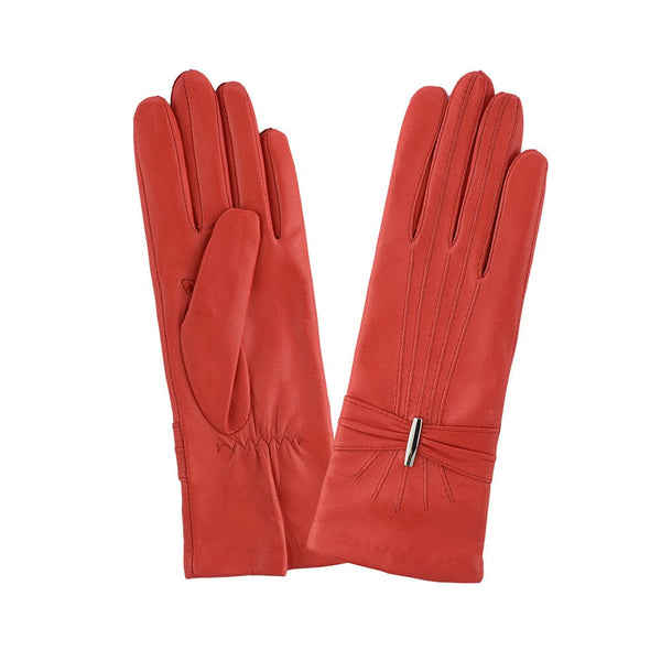Gants cuir agneau-100% soie-53084SN Gloves & Mittens Glove Story Hot red 6.5 
