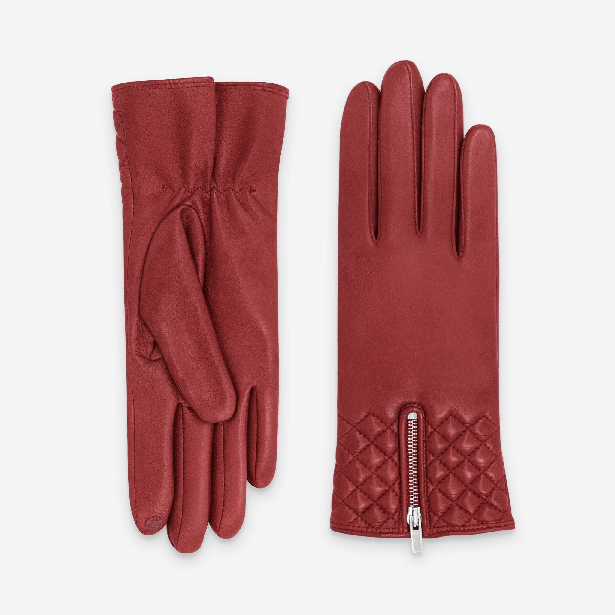 Gants cuir agneau-100% soie-53238SN Gants cuir femme prestige Glove Story Flame Scarlet 6.5