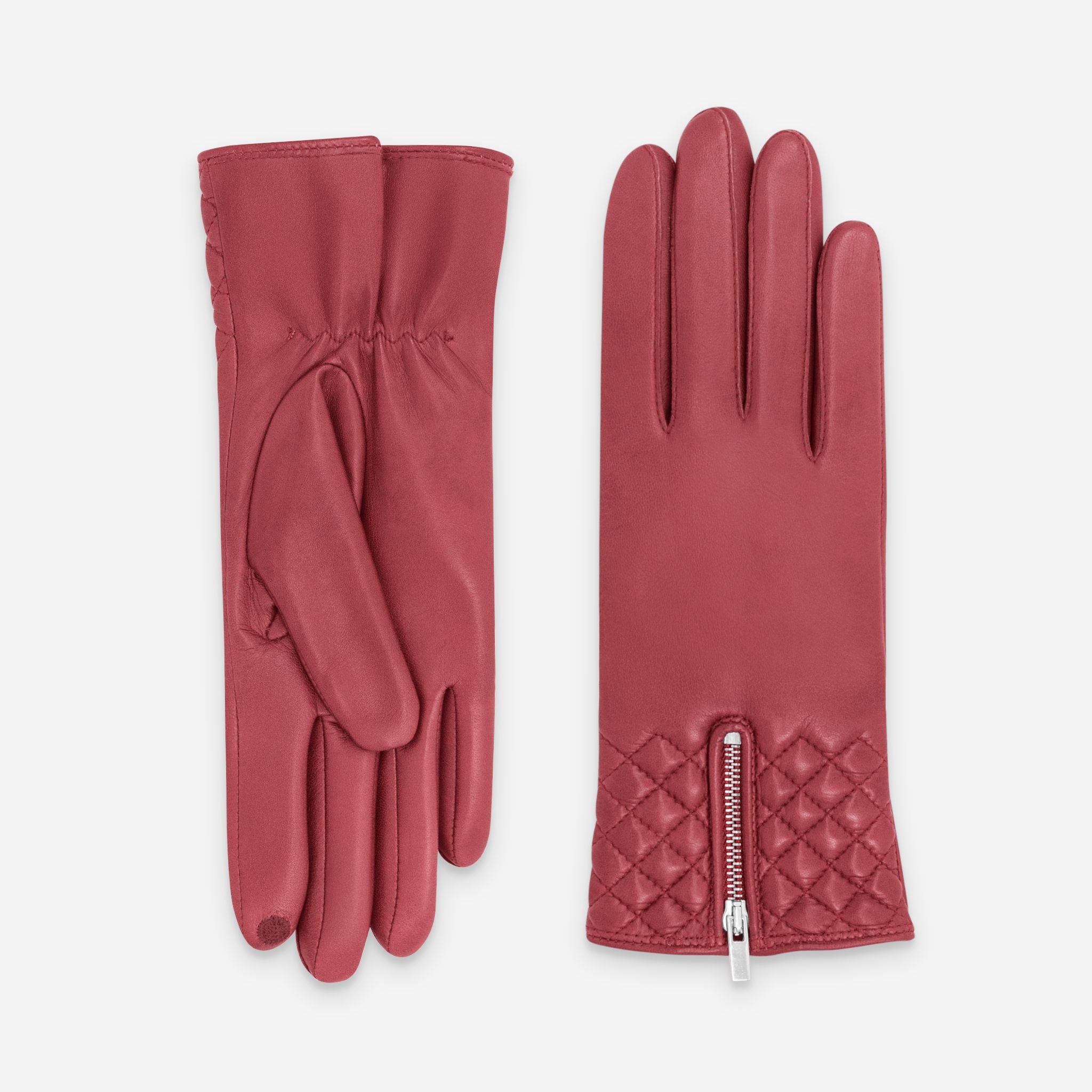 Gants cuir agneau-100% soie-53238SN Gants cuir femme prestige Glove Story Hot Red 6.5