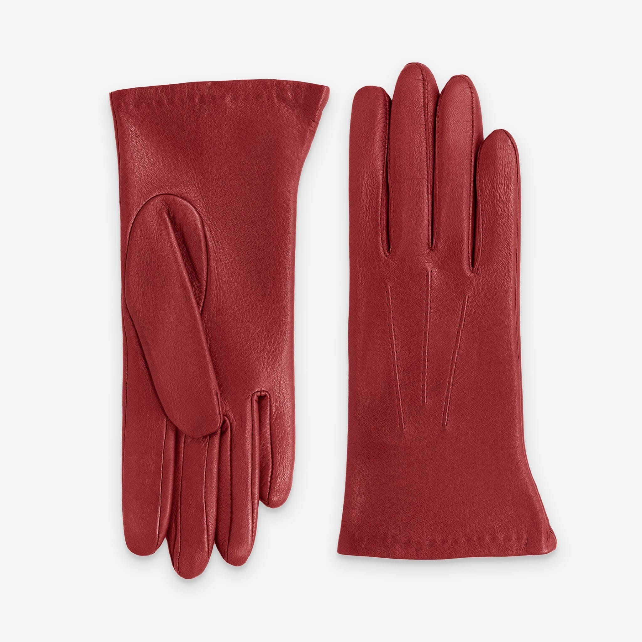 Gants cuir agneau-100% soie-61026SN Gants cuir standard femme Glove Story Rouge 6.5