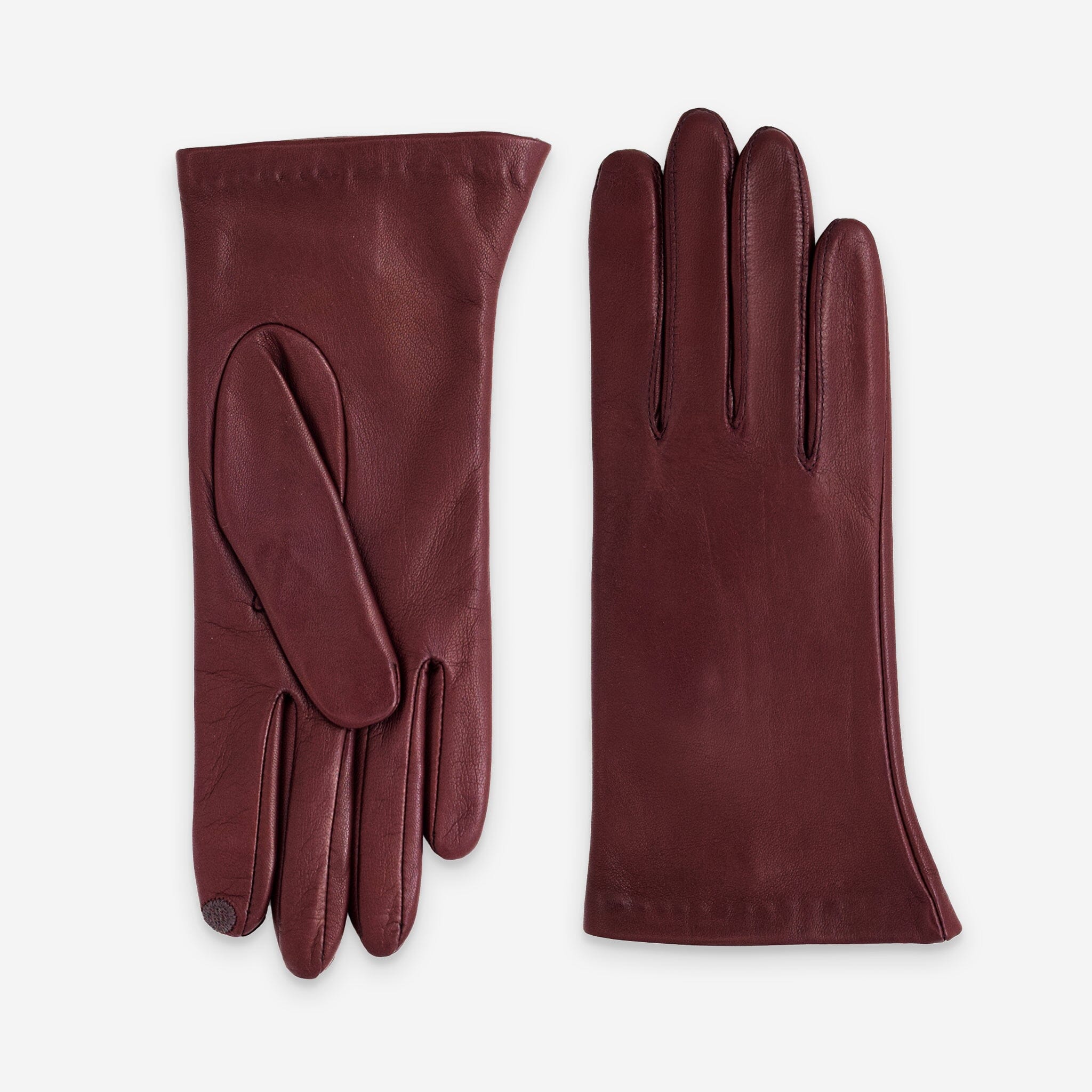 Gants cuir agneau-100% soie-Tactile-21001ST Gant Glove Story Lie De Vin 6.5