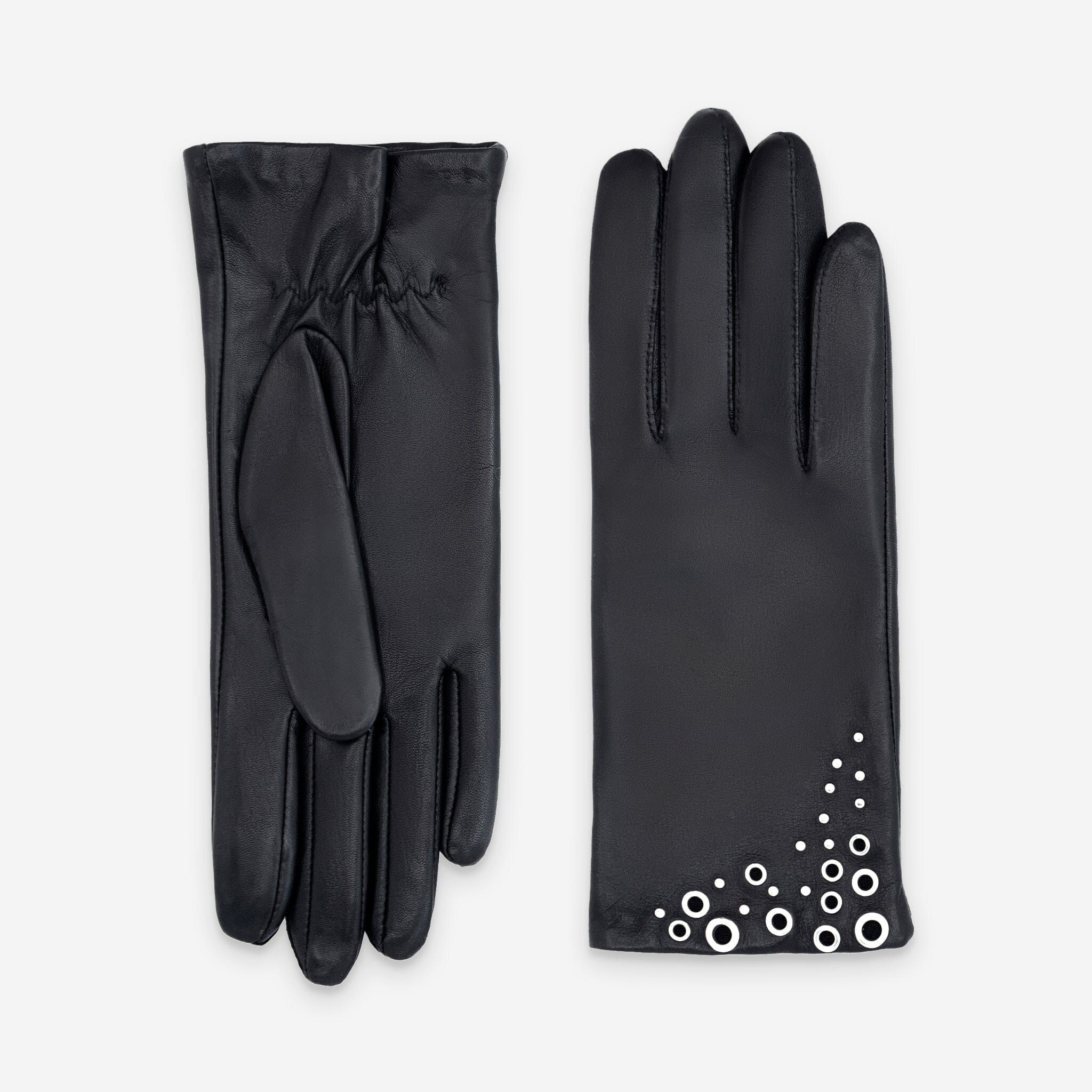 Gants cuir agneau-100% soie-Tactile-21491SN Gants cuir femme prestige Glove Story Noir 6.5