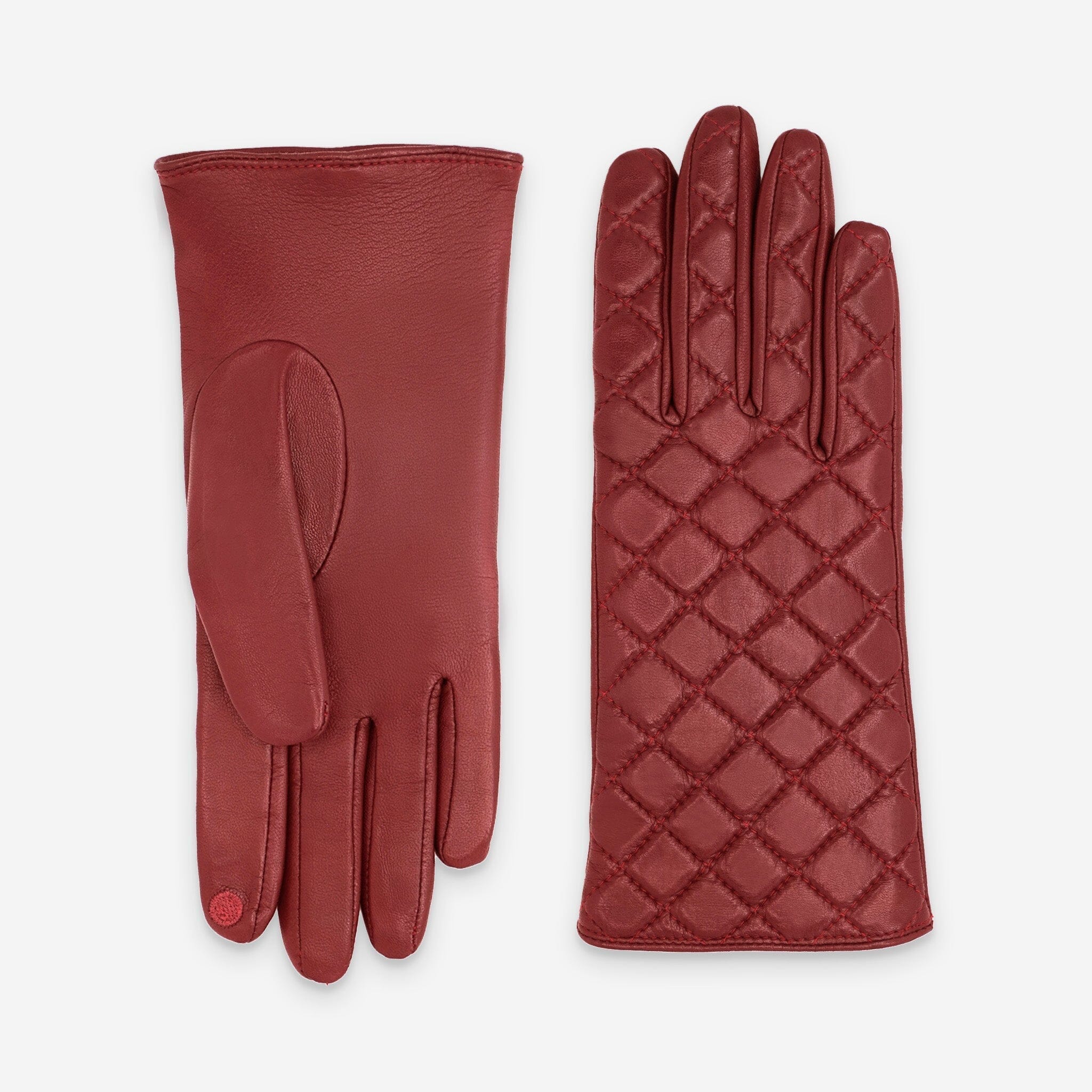 Gants cuir agneau-100% soie-Tactile-21550SN Gants cuir femme prestige Glove Story Rouge 6.5