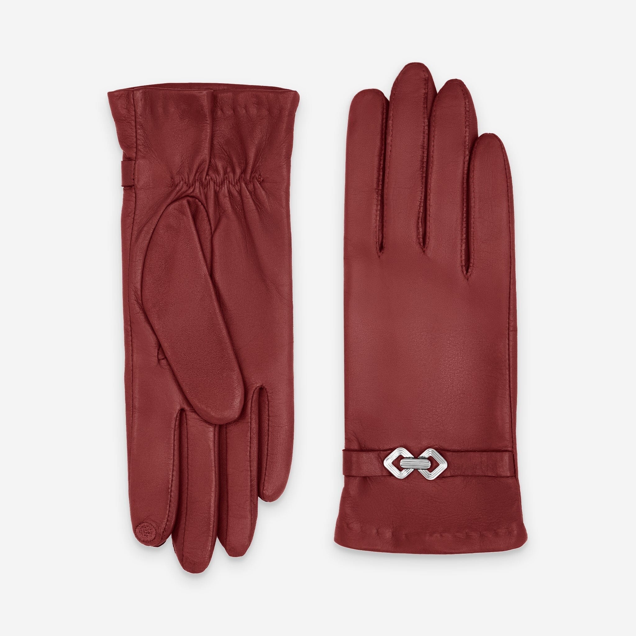 Gants cuir agneau-100% Soie-Tactile-21574SN Gants cuir femme prestige Glove Story Rouge 6.5