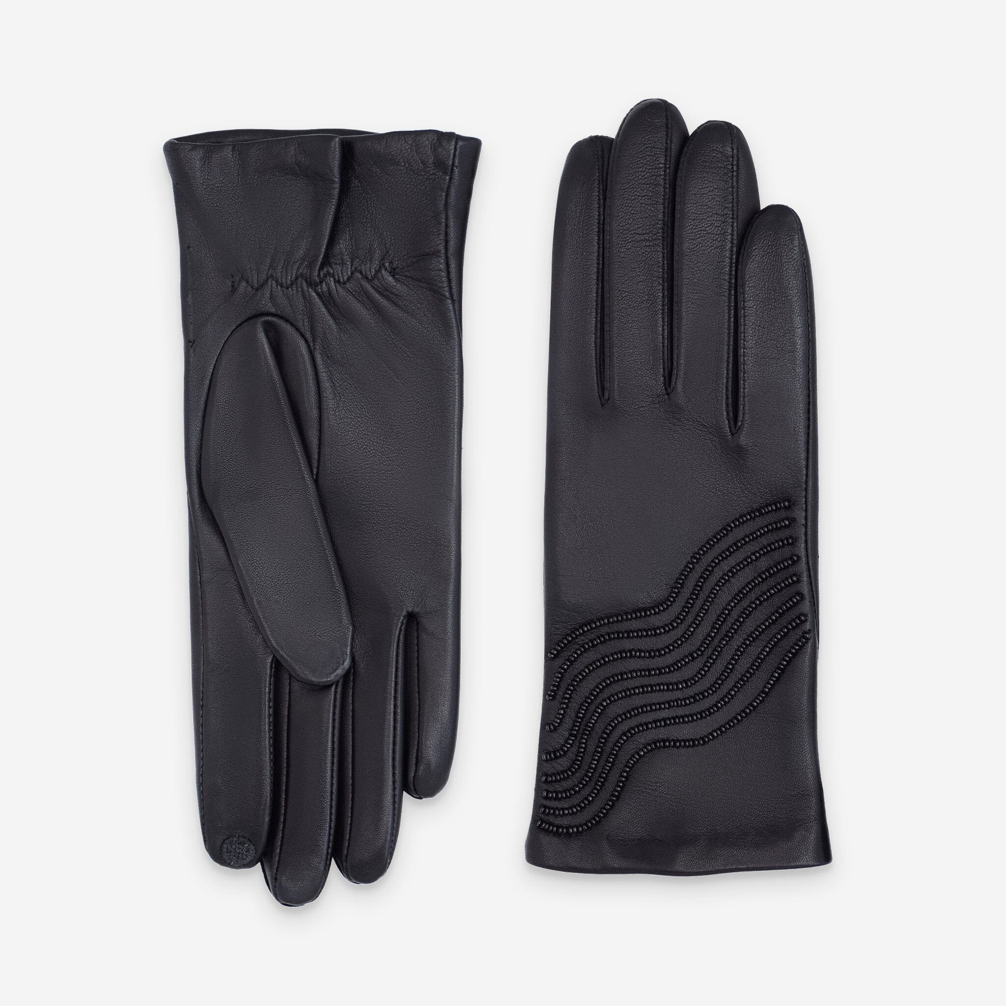 Gants cuir agneau-100% soie-Tactile-21596SN Gants cuir femme prestige Glove Story Noir 6.5