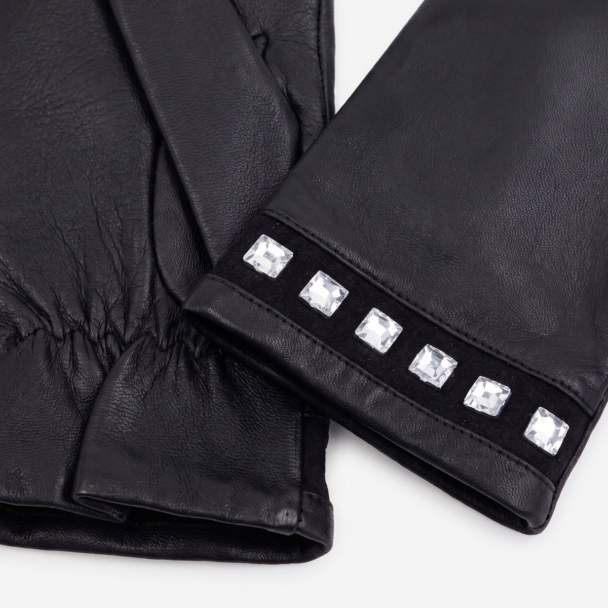 Gants femme en cuir d'agneau doublés soie tactiles – 21599SN