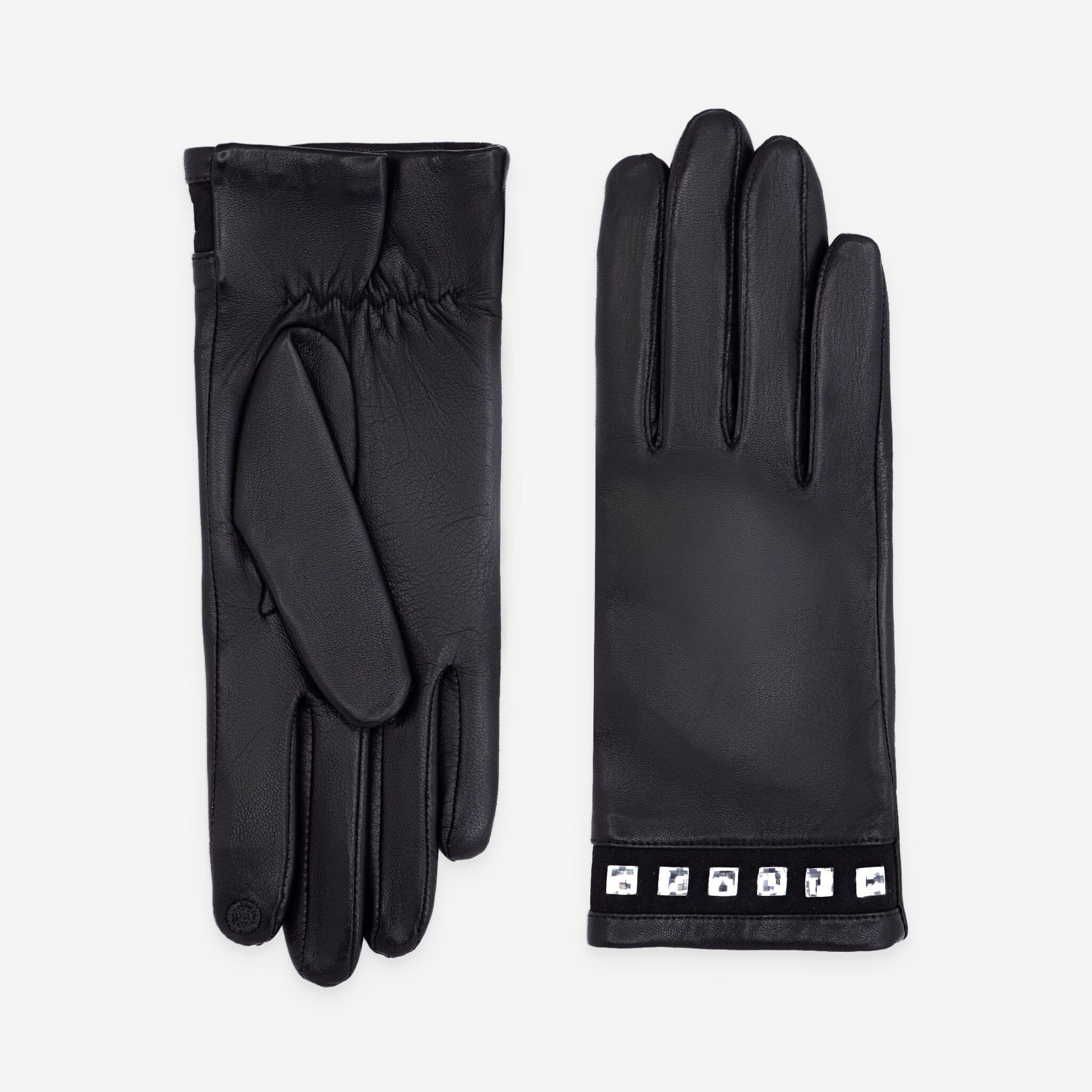 Gants cuir agneau-100% soie-Tactile-21599SN Gants cuir femme prestige Glove Story Noir 6.5