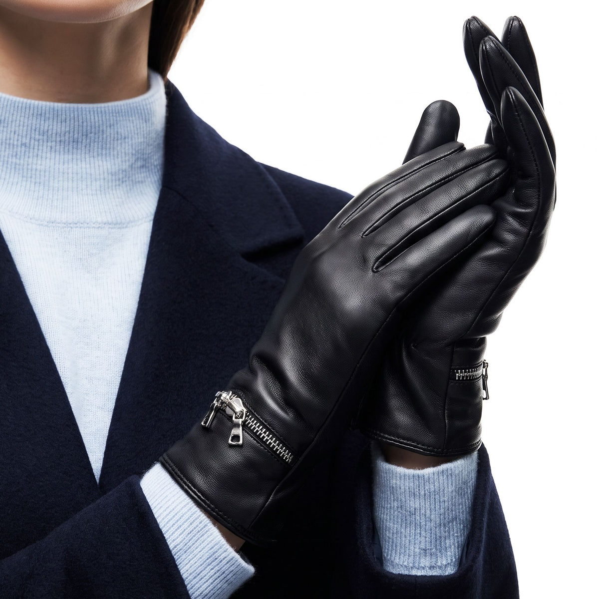 Gants cuir agneau-100% soie-Tactile-21603SN Gants cuir femme prestige Glove Story