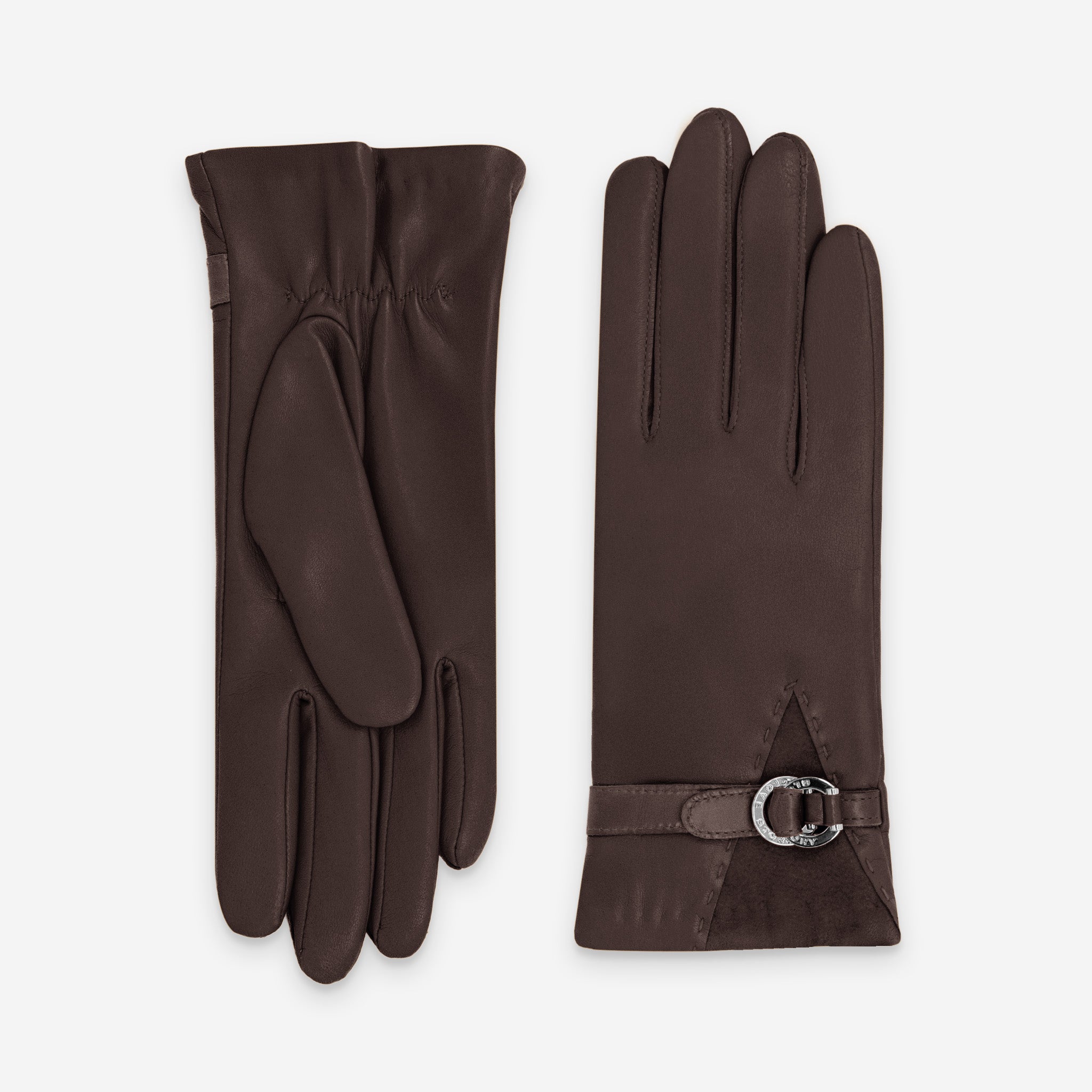 Gants cuir agneau-20%cachemire 40% laine 40% nylon-21639CA Gants cuir femme prestige Glove Story Cognac 6.5