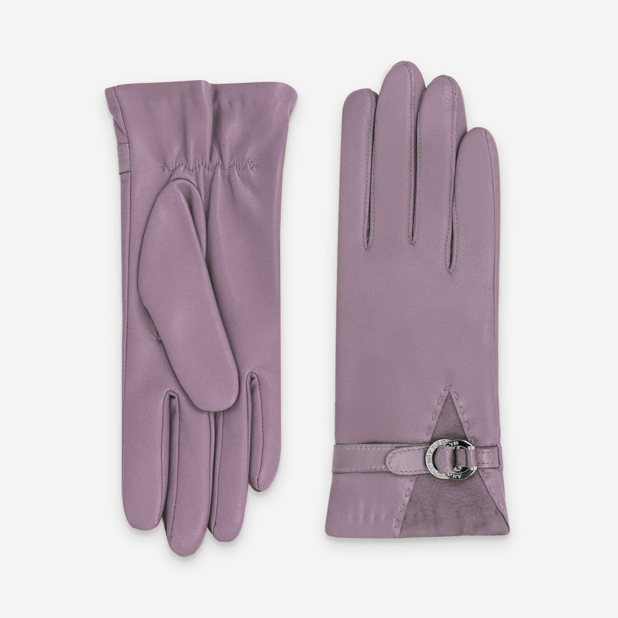 Gants cuir agneau-20%cachemire 40% laine 40% nylon-21639CA Gants cuir femme prestige Glove Story Mauve 6.5