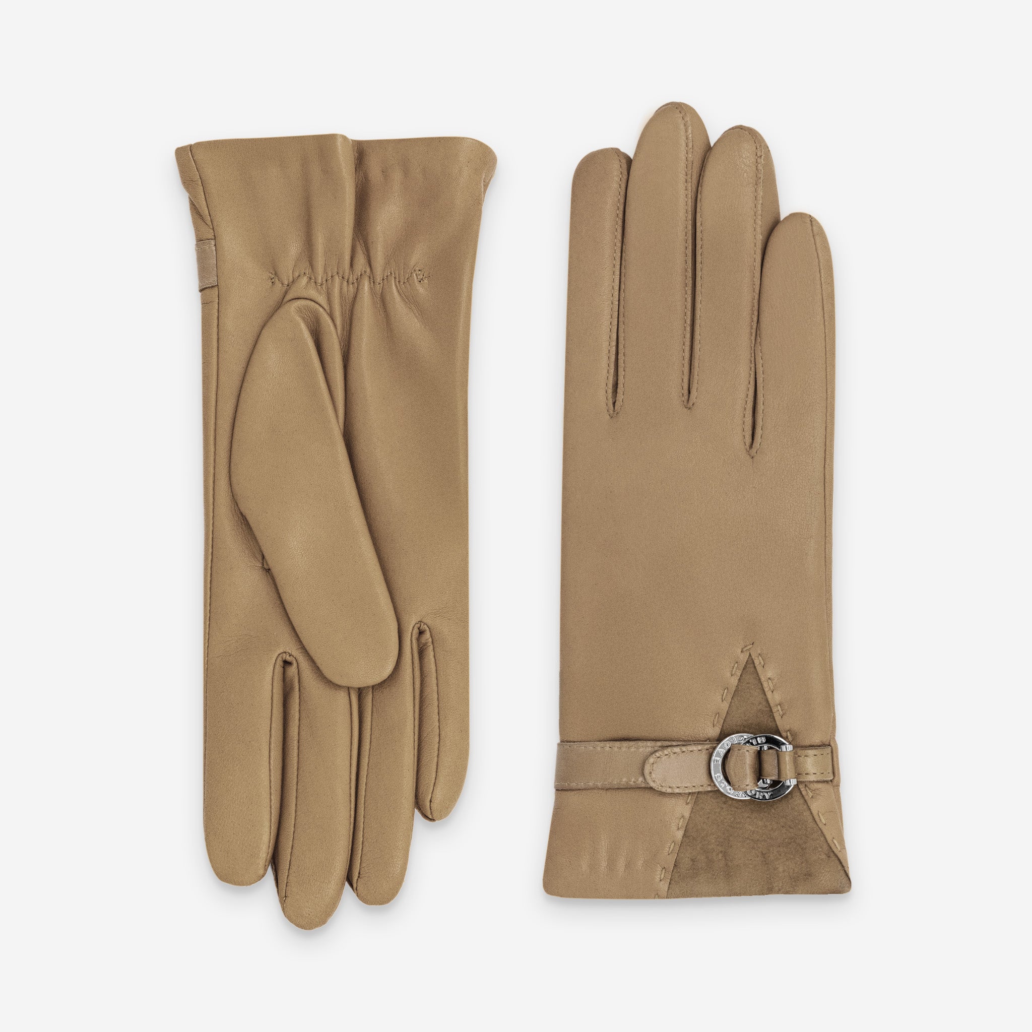 Gants cuir agneau-20%cachemire 40% laine 40% nylon-21639CA Gants cuir femme prestige Glove Story Nude 6.5