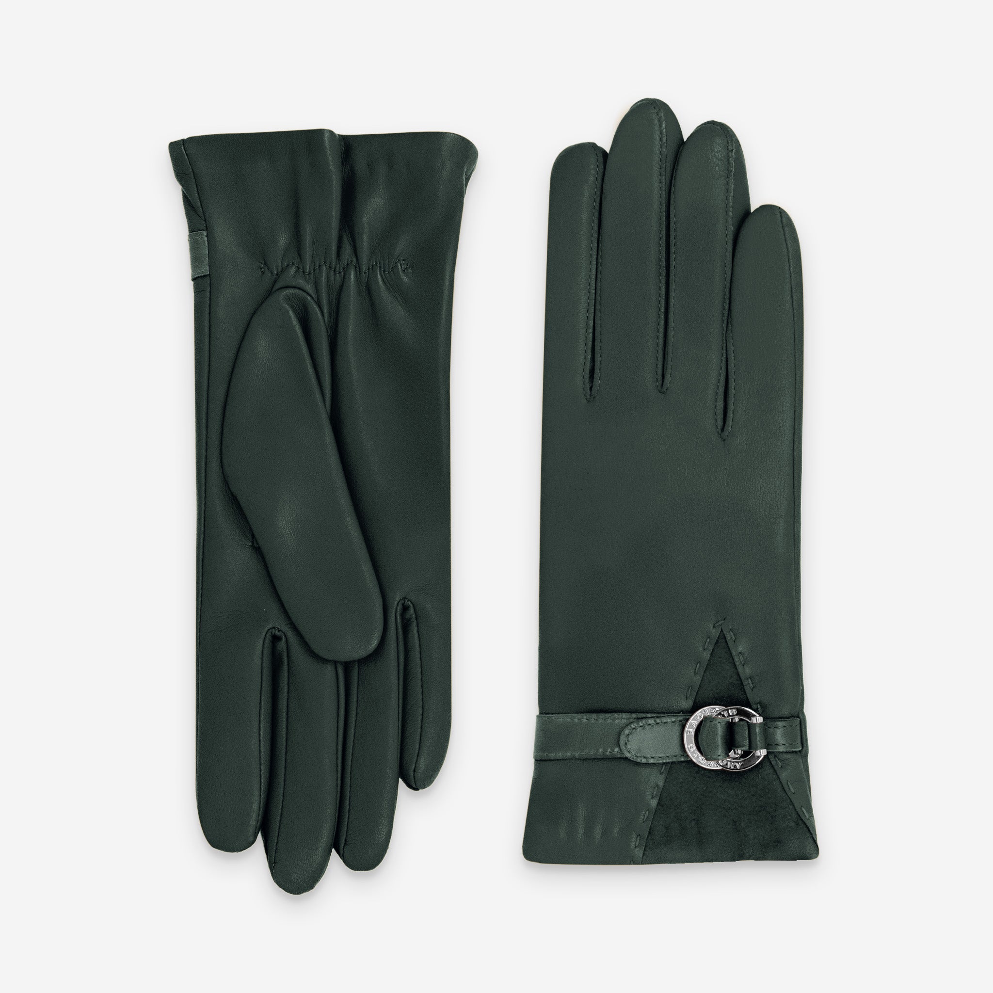 Gants cuir agneau-20%cachemire 40% laine 40% nylon-21639CA Gants cuir femme prestige Glove Story Pine 6.5