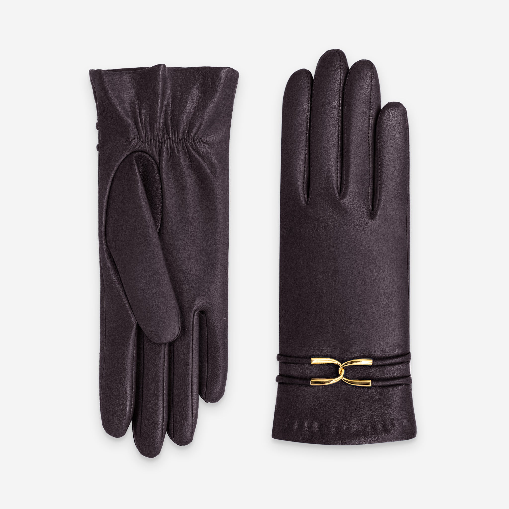 Gants cuir agneau-20%cachemire 40% laine 40% nylon-21643CA Gants cuir femme prestige Glove Story Bordeaux 6.5