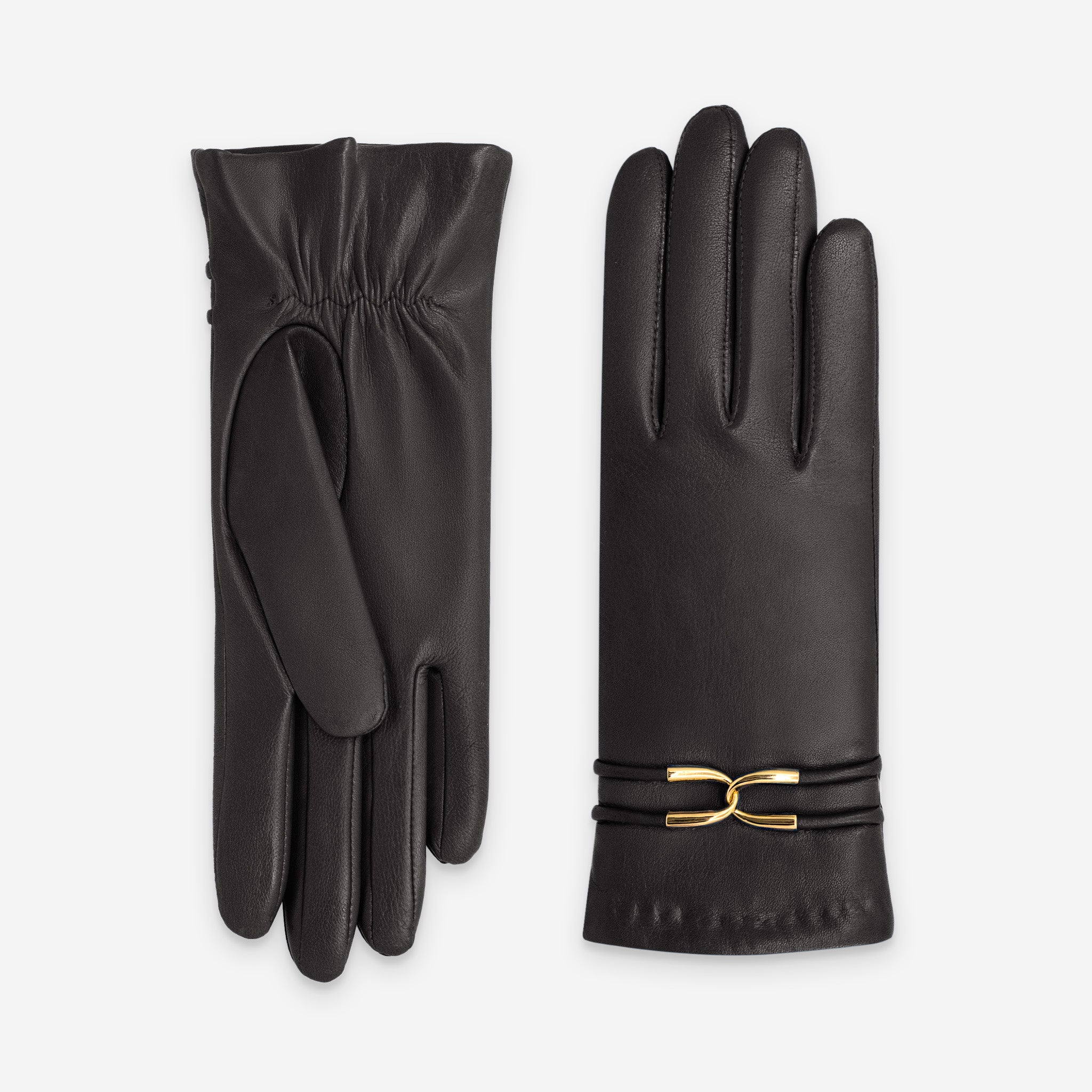 Gants cuir agneau-20%cachemire 40% laine 40% nylon-21643CA Gants cuir femme prestige Glove Story Choco 6.5