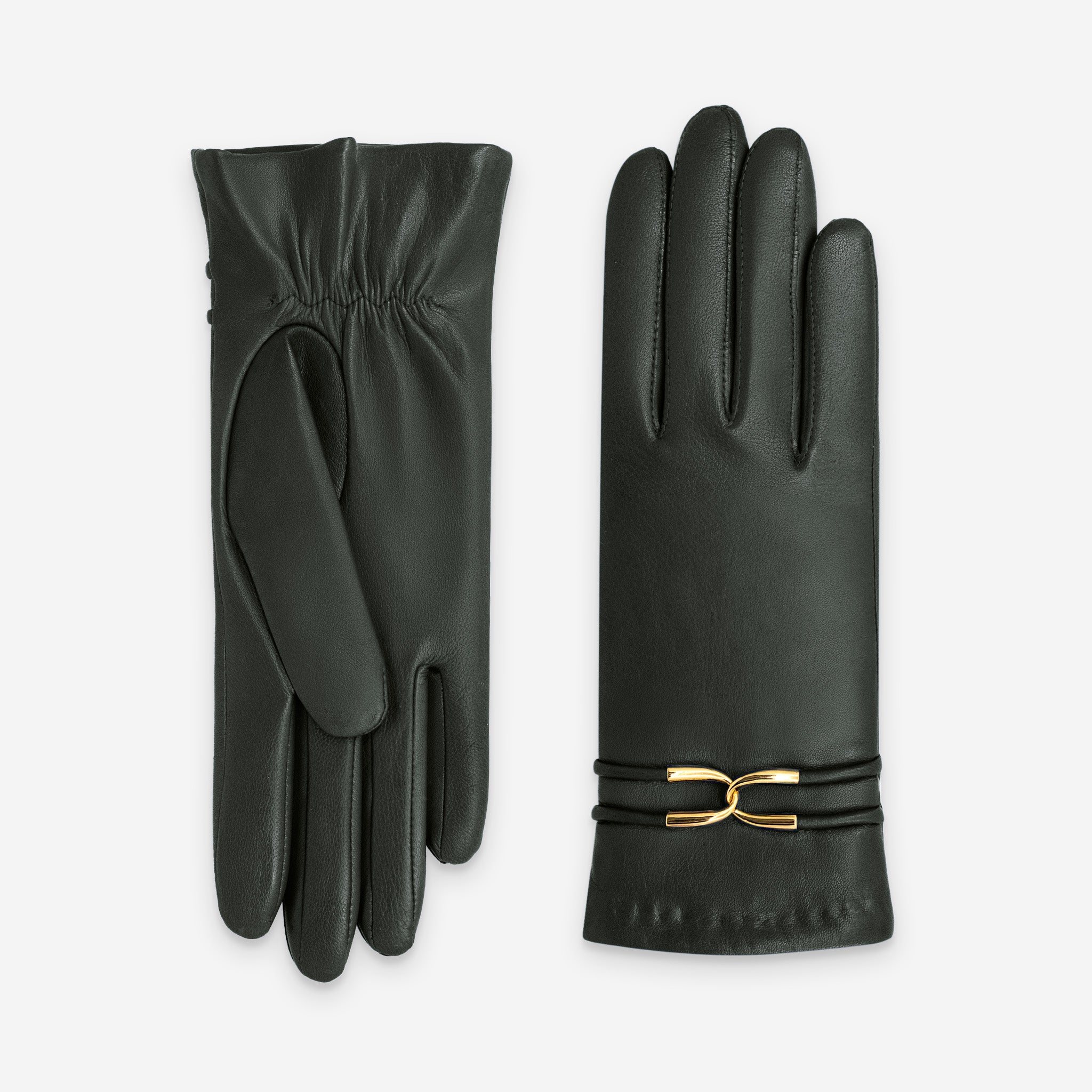 Gants cuir agneau-20%cachemire 40% laine 40% nylon-21643CA Gants cuir femme prestige Glove Story Loden 6.5