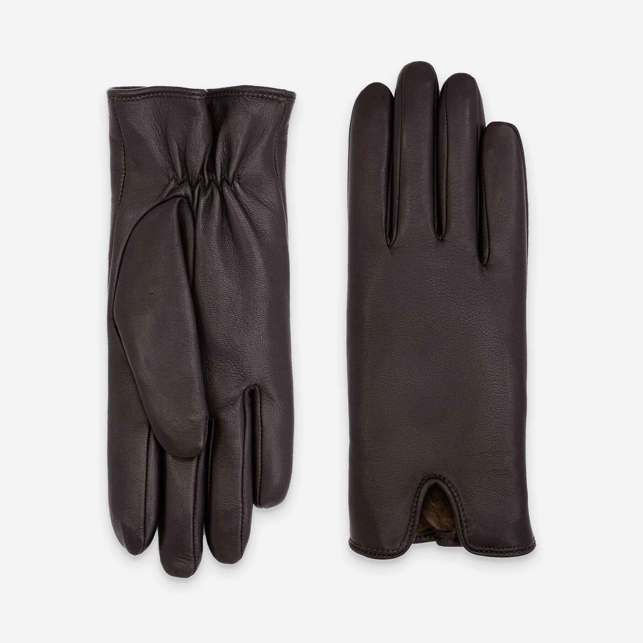 Gants cuir agneau-lapin-21391LA Gants cuir femme prestige Glove Story Choco 6