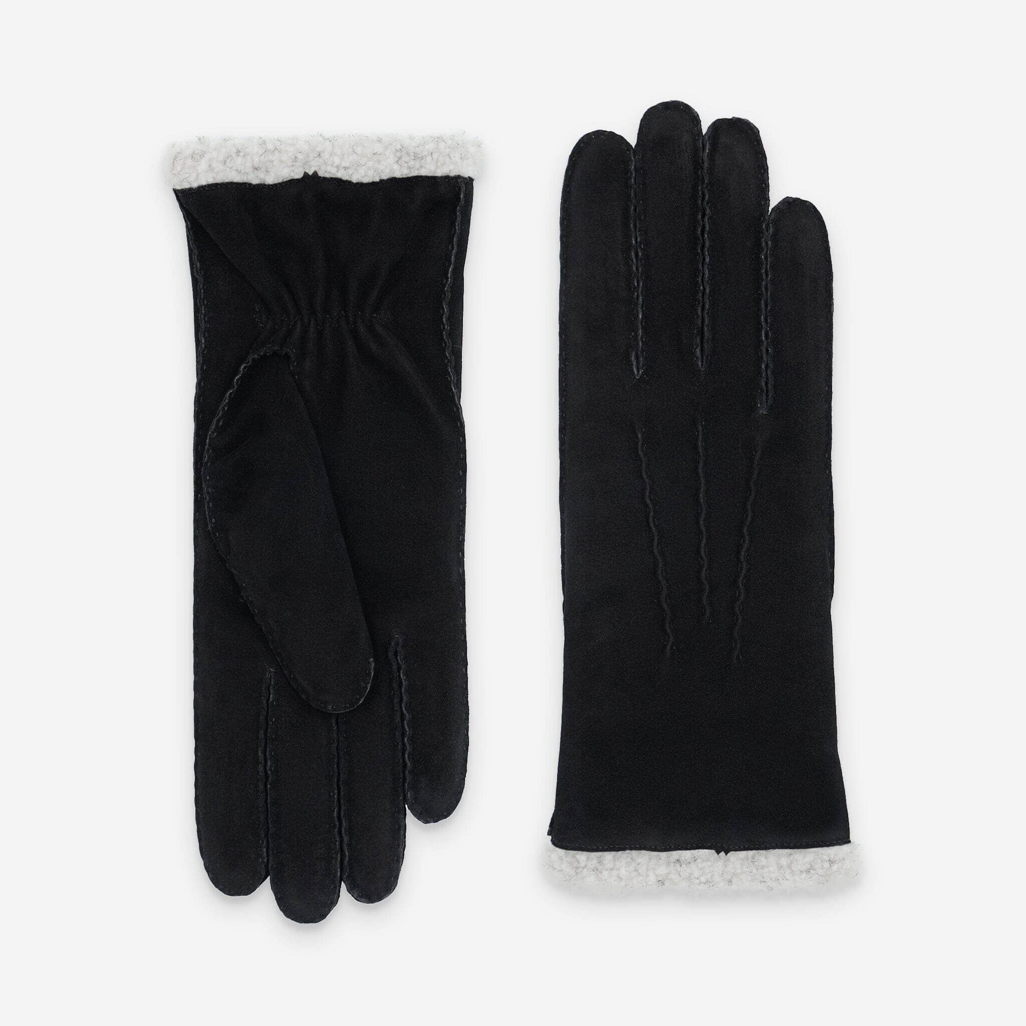 Gants cuir agneau suédé-100% polyester-71093BE Gants cuir sport femme Glove Story Noir S
