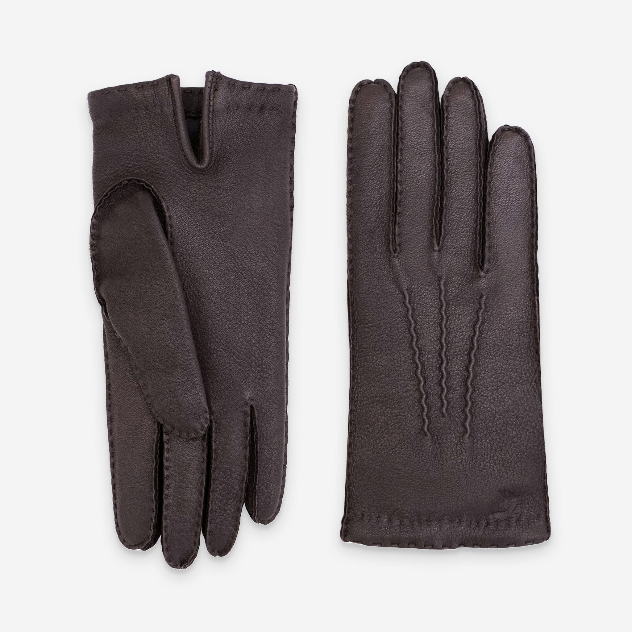 Gants cuir cerf-100% cachemire-21546CA Gants cuir femme prestige Glove Story Choco 6.5