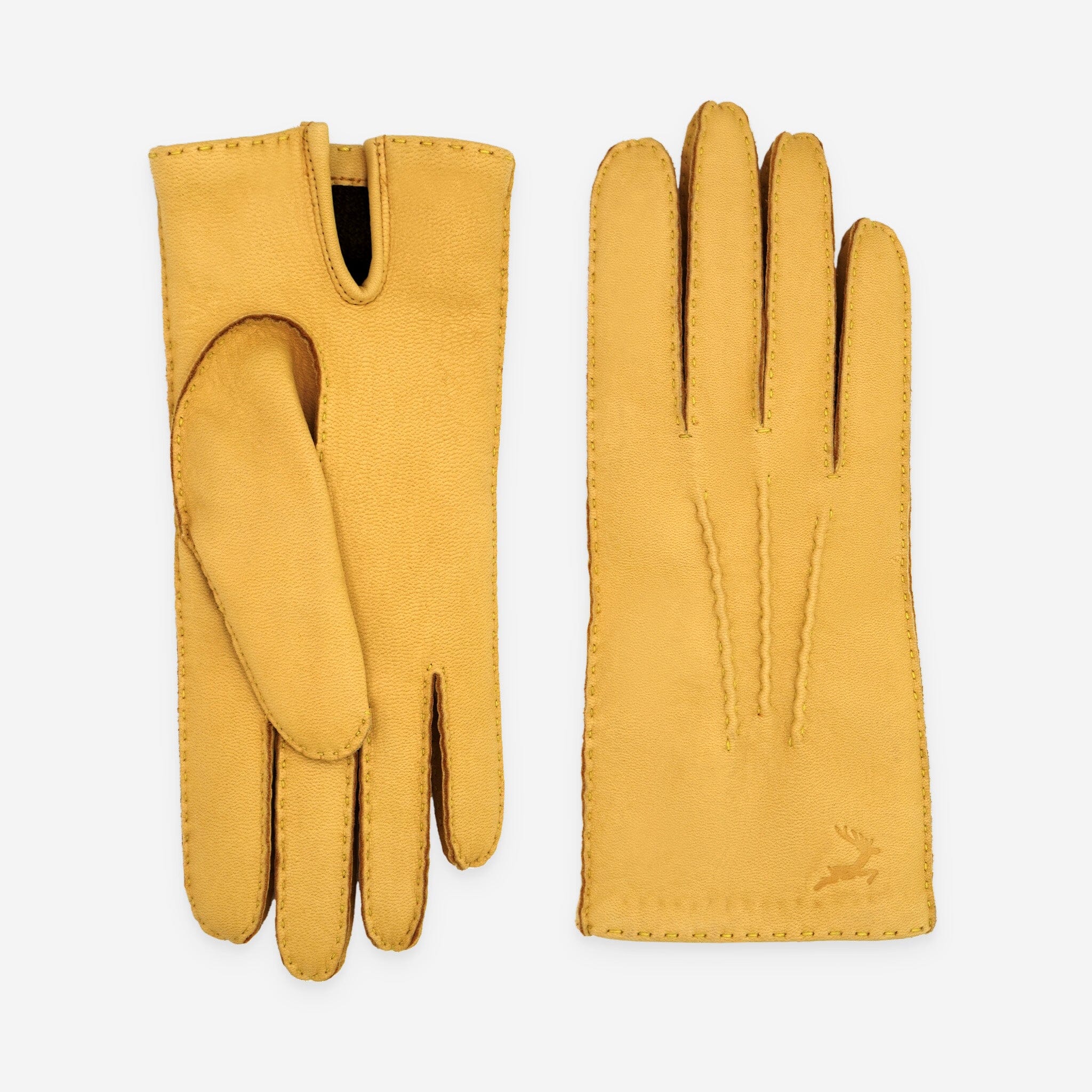 Gants cuir cerf-100% cachemire-21546CA Gants cuir femme prestige Glove Story Jaune 6.5
