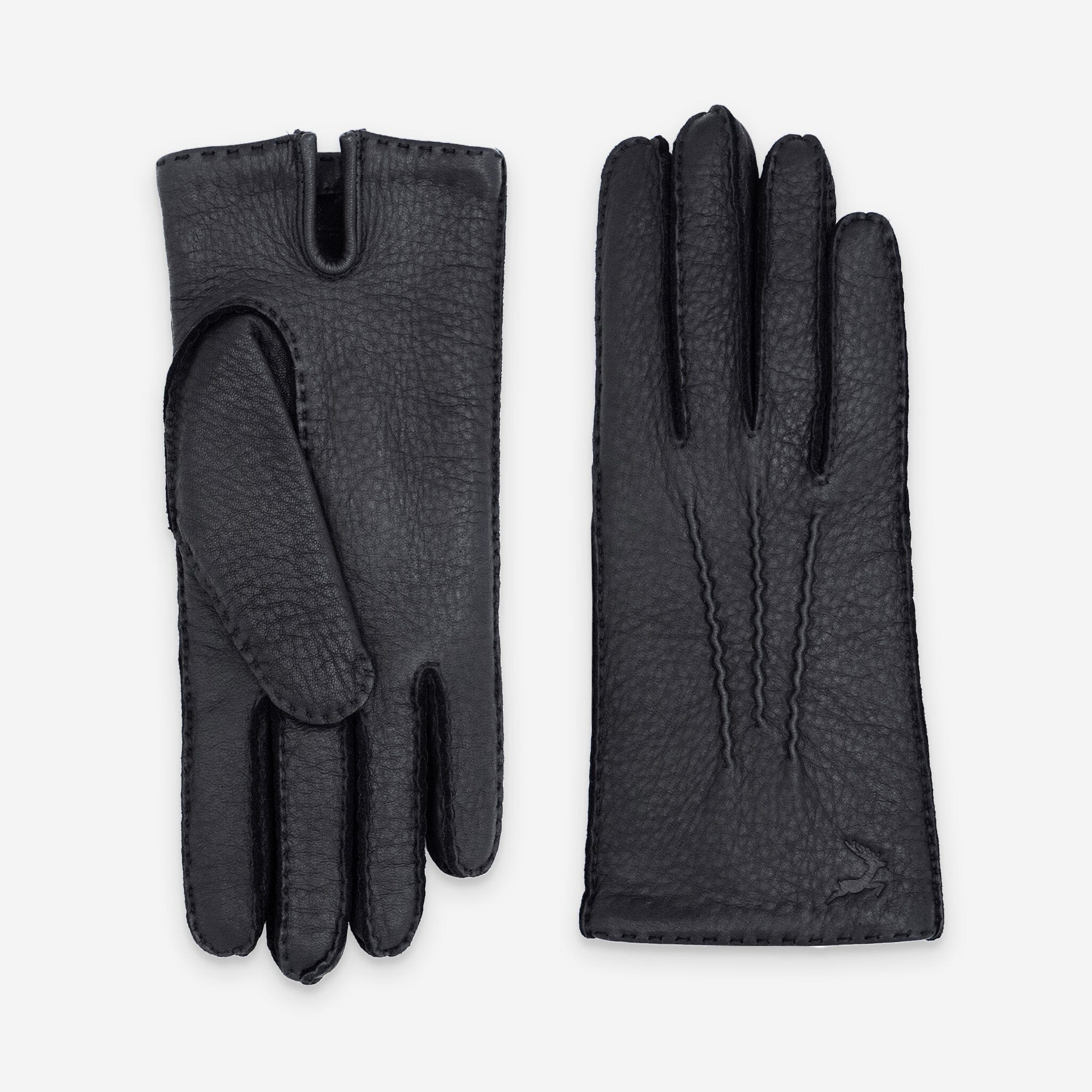 Gants cuir cerf-100% cachemire-21546CA Gants cuir femme prestige Glove Story Noir 6.5