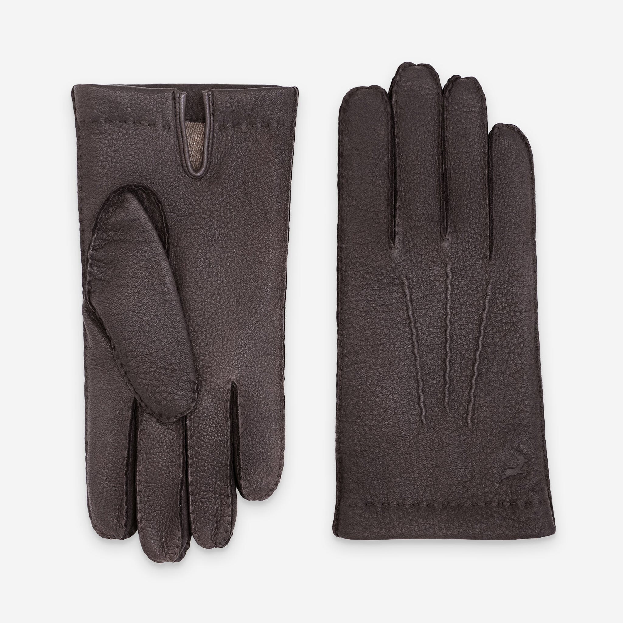 Gants cuir cerf-100% cachemire-22086CA Gants cuir homme prestige Glove Story Brun 7.5