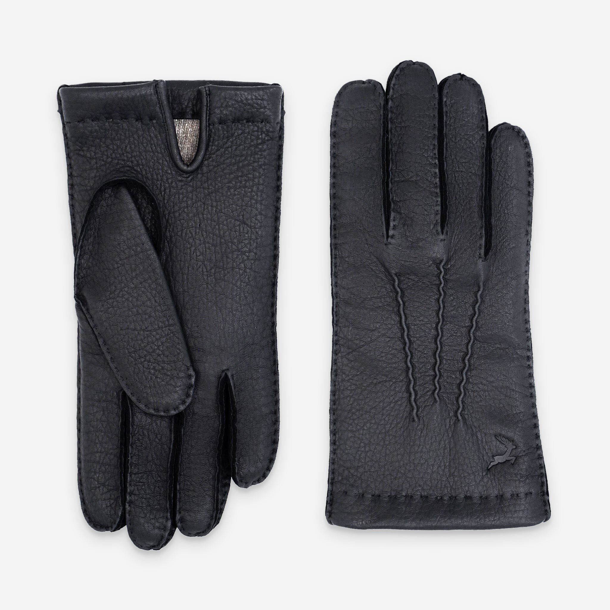Gants cuir cerf-100% cachemire-22086CA Gants cuir homme prestige Glove Story Noir 7.5