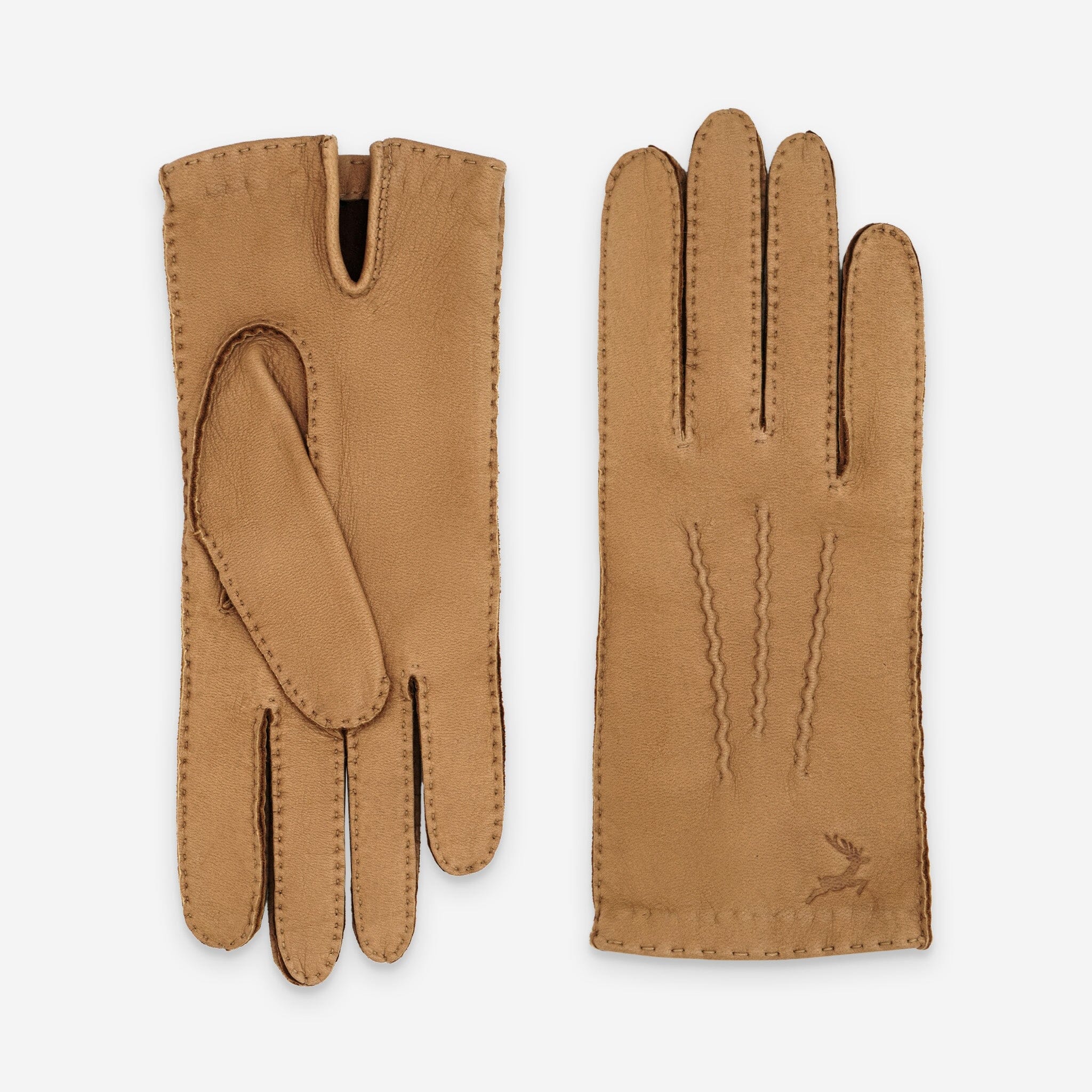 Gants cuir cerf-non doublé-21518NF Gants cuir femme prestige Glove Story Sable 6.5