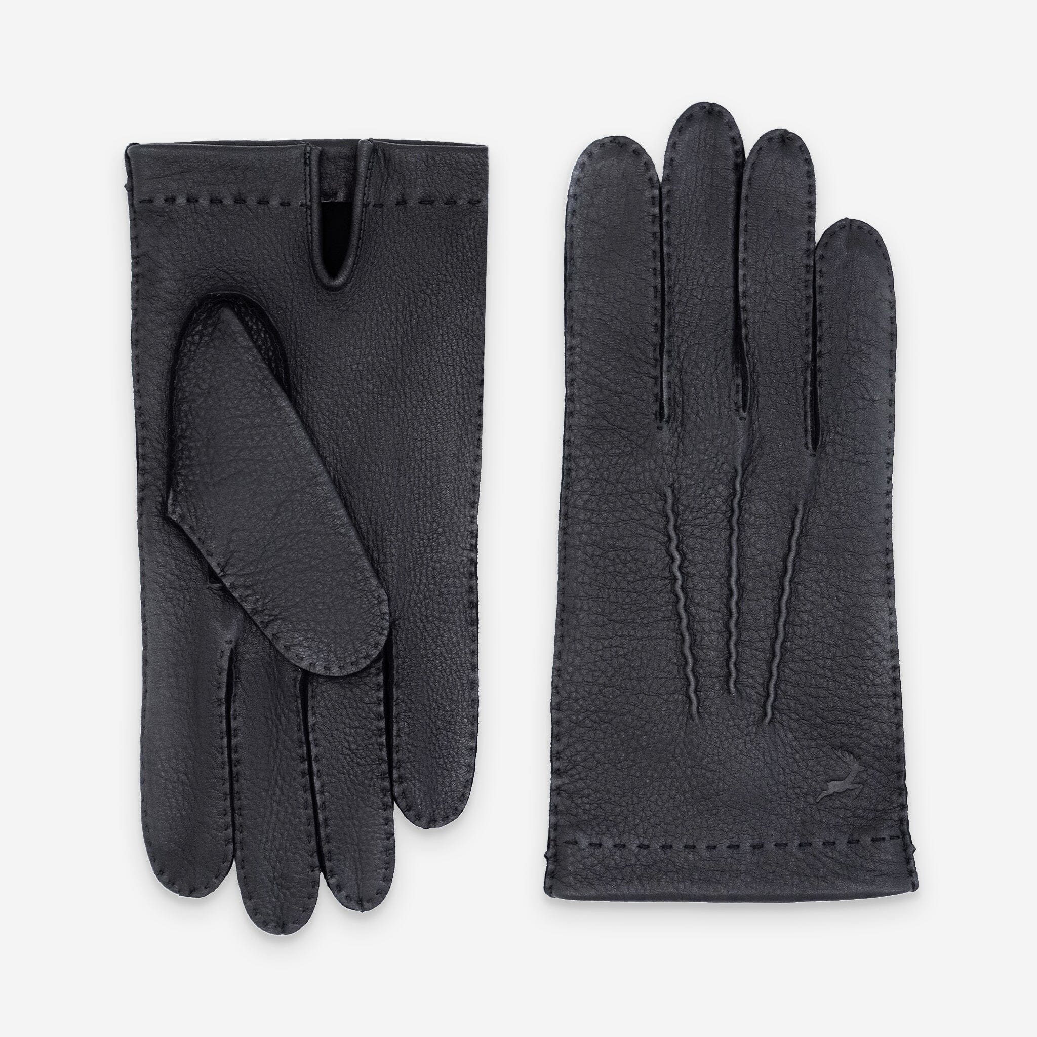 Gants cuir cerf-non doublé-22101NF Gants cuir homme prestige Glove Story Noir 7.5