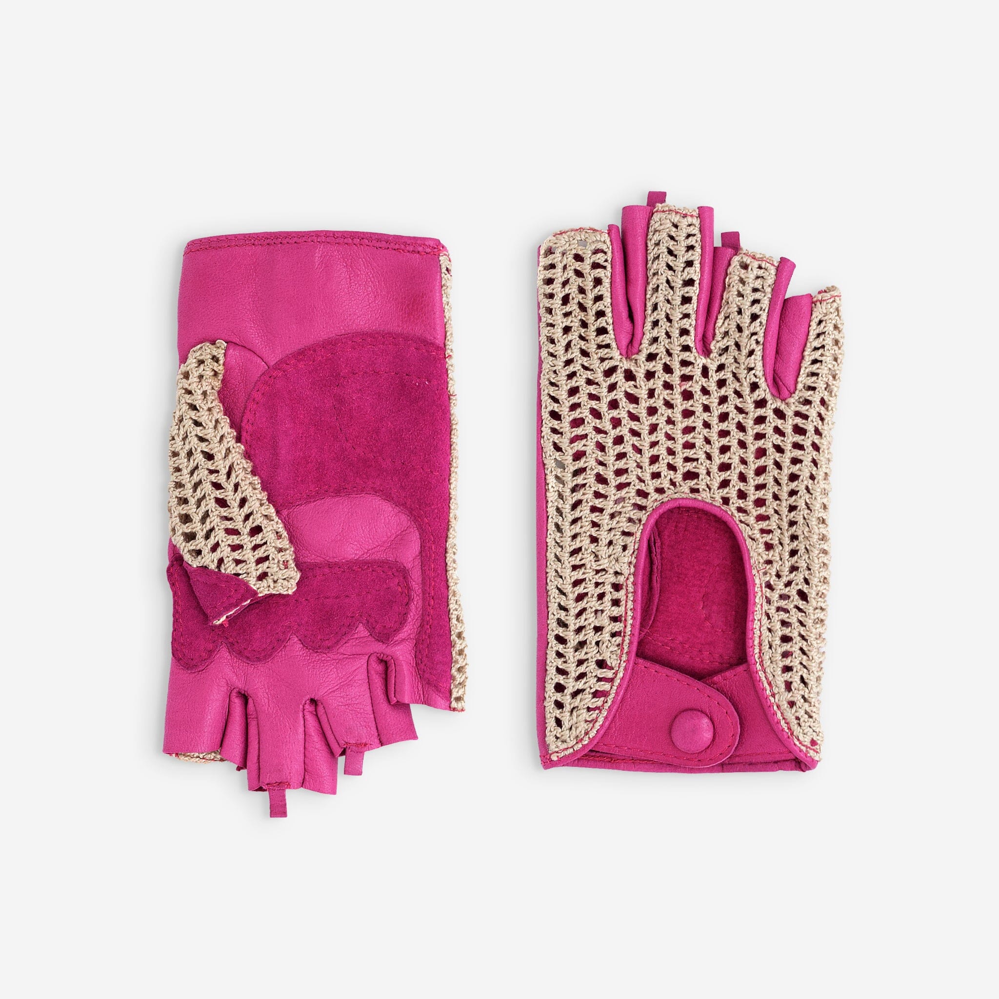 Gants cuir vélo/e-trottinette femme-60011L Gants Glove Story FUCHSIA S