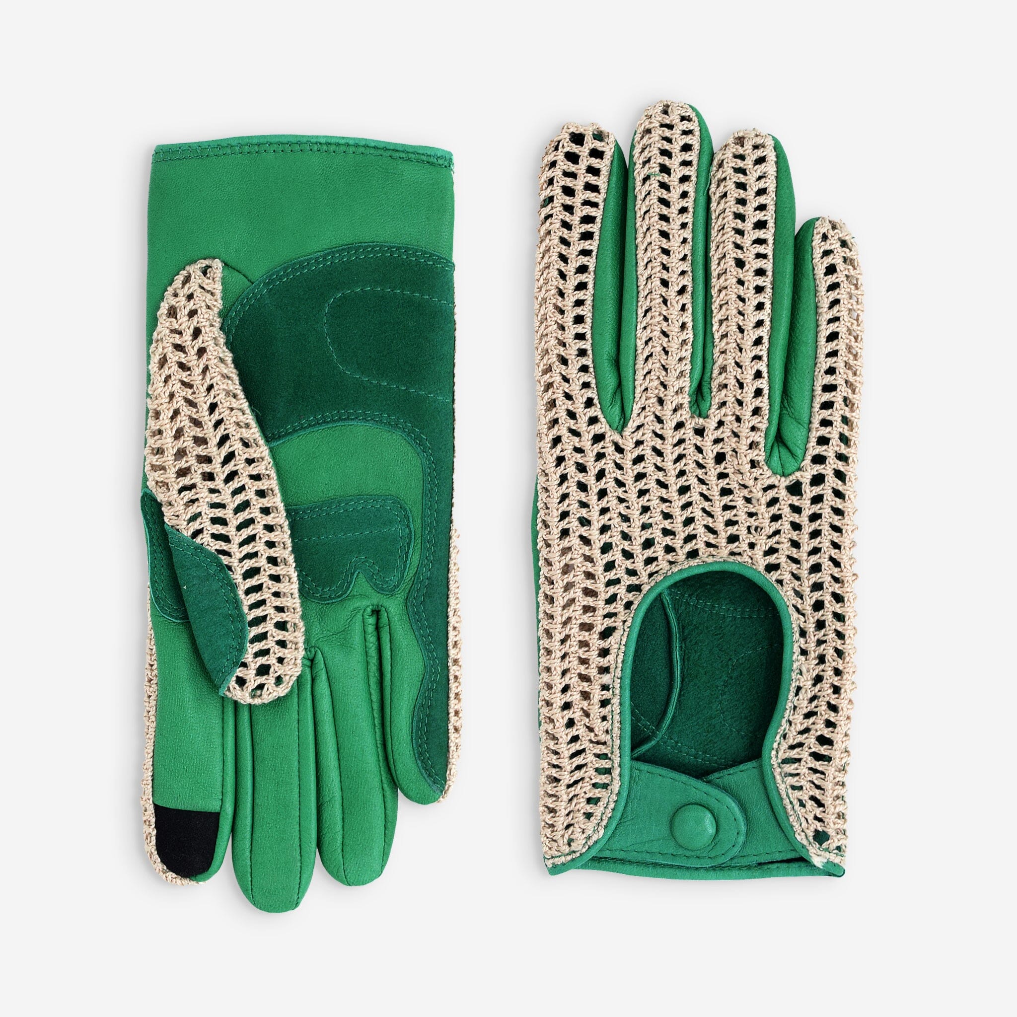 Gants cuir vélo/e-trottinette femme-Tactile-60012L Glove Story MINT LEAF S