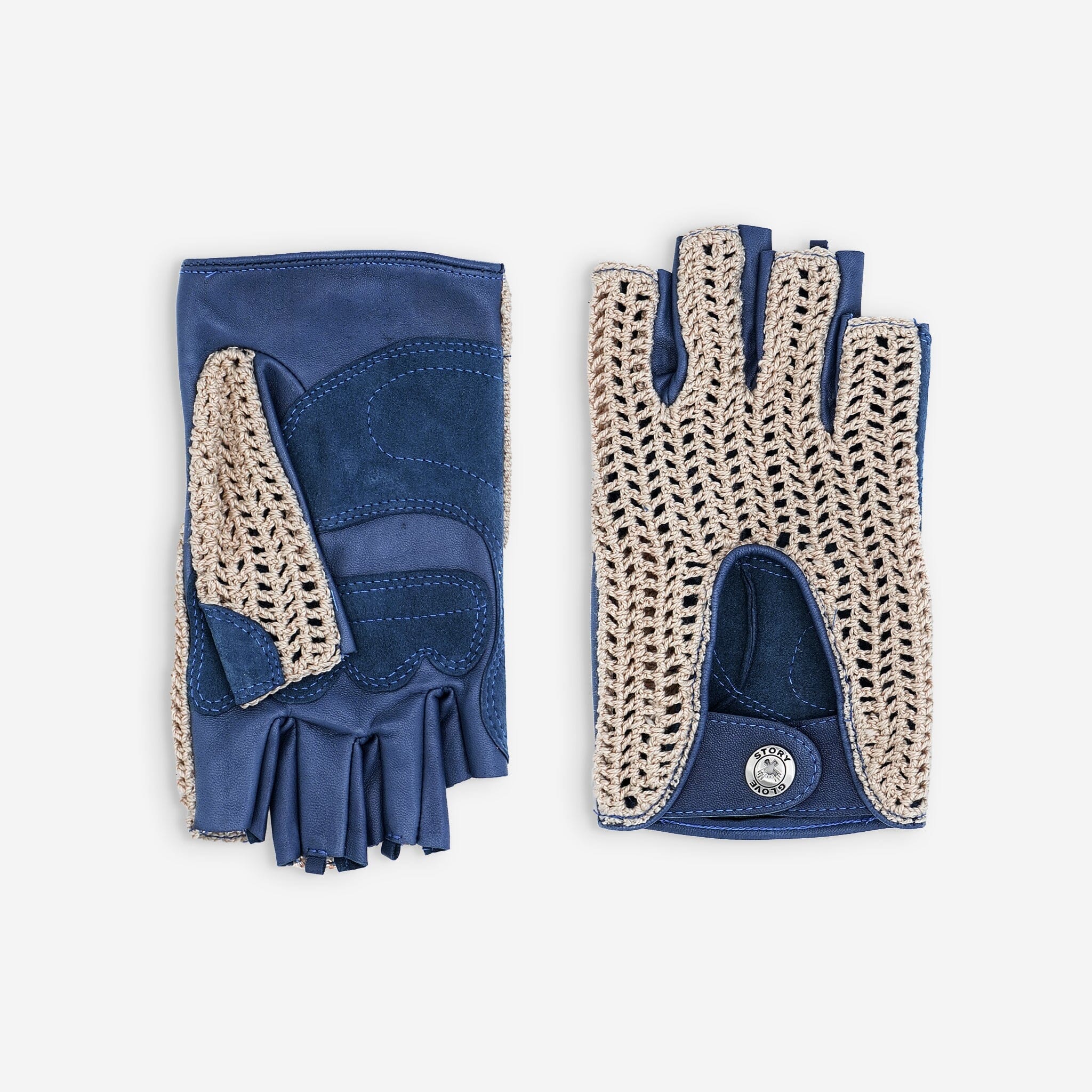 Gants cuir vélo/e-trottinette homme-60011M Glove Story Blue Peony S