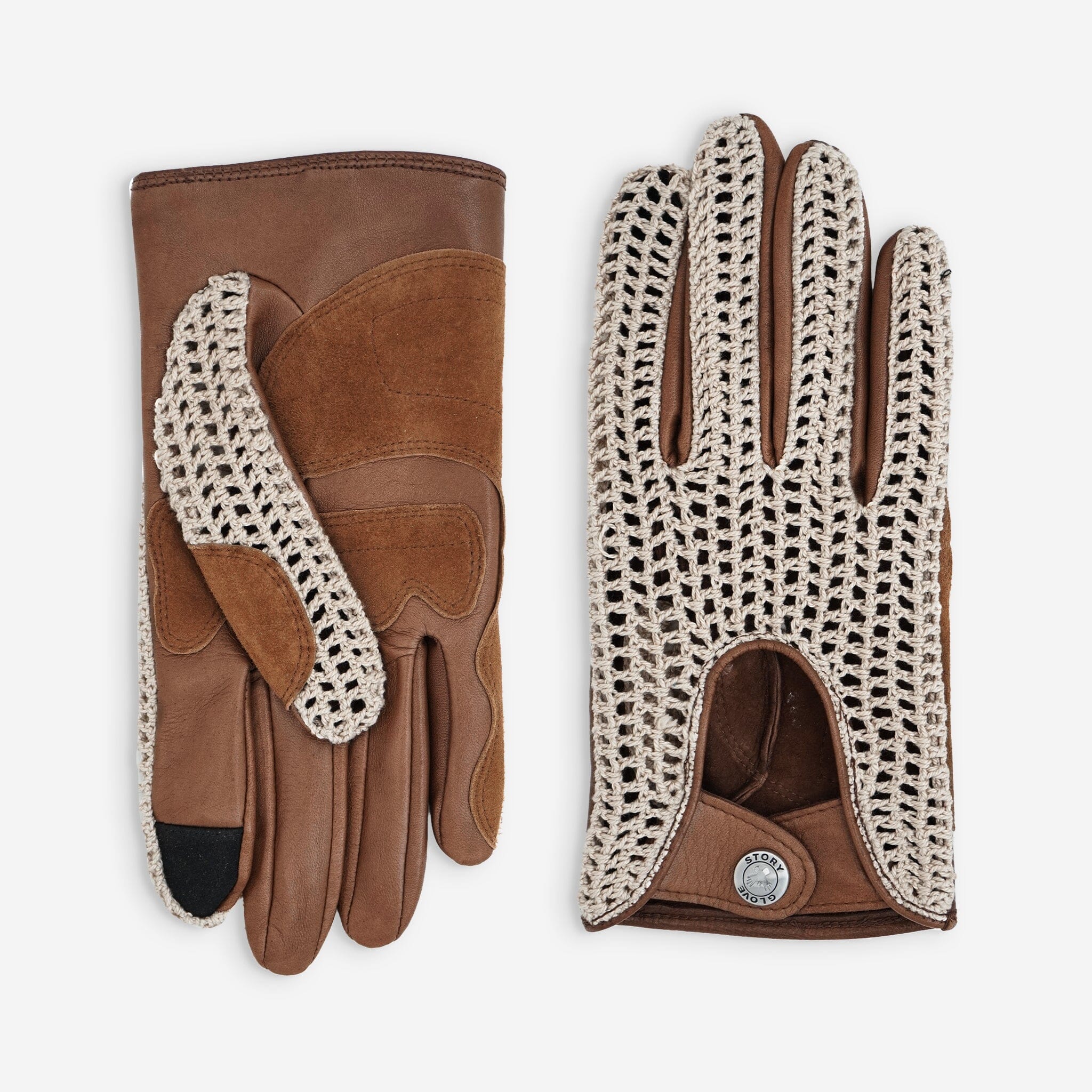 Gants cuir vélo/e-trottinette homme-Tactile-60012M Glove Story Cork S