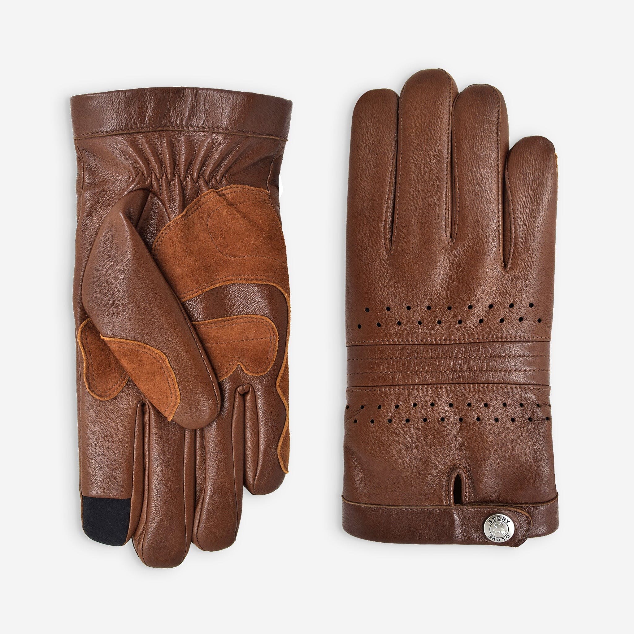 Gants cuir vélo/e-trottinette homme-Tactile-60015M Glove Story CORK S